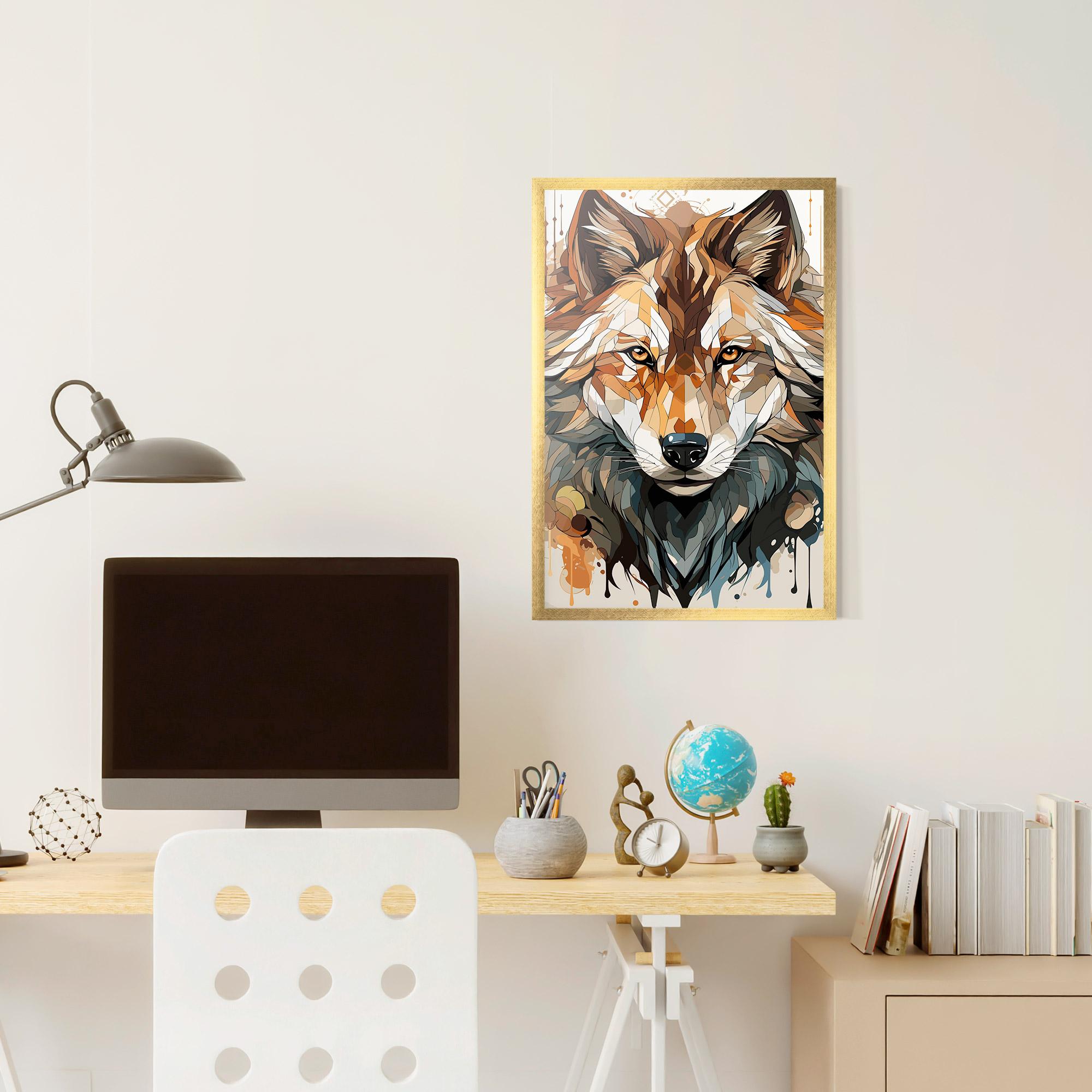 Gerahmte Poster Pretty Orange Wolf mockup 6