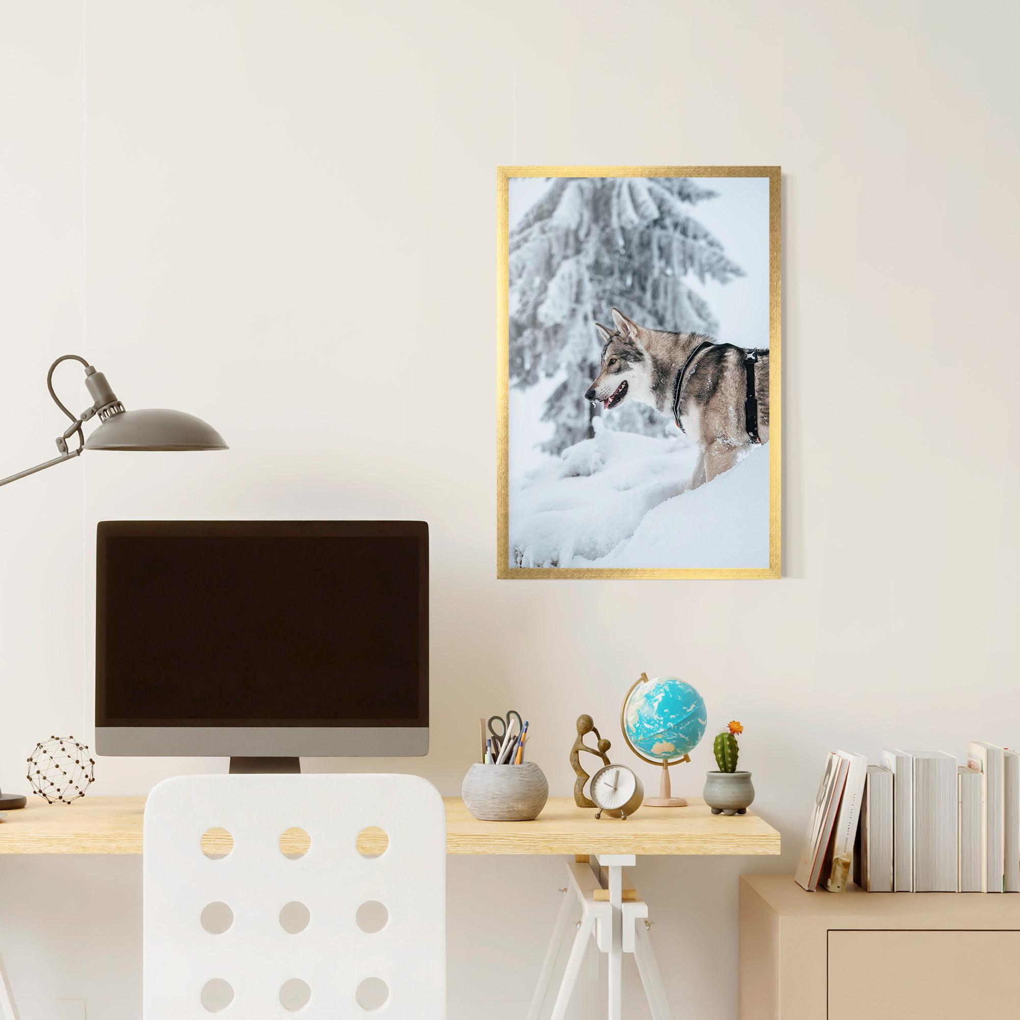 Gerahmte Poster Snow Wolf mockup 6