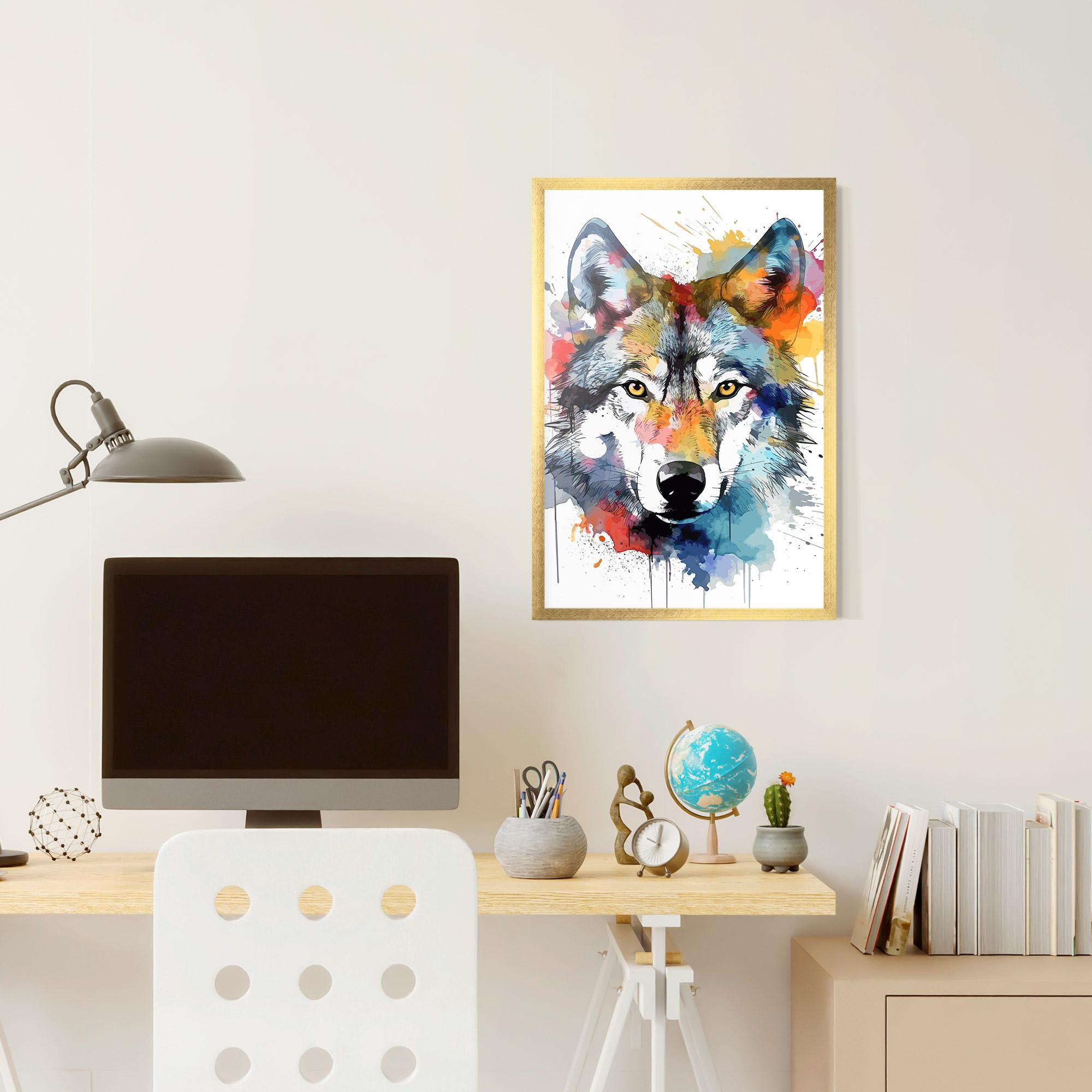 Gerahmte Poster Wolf Art mockup 6