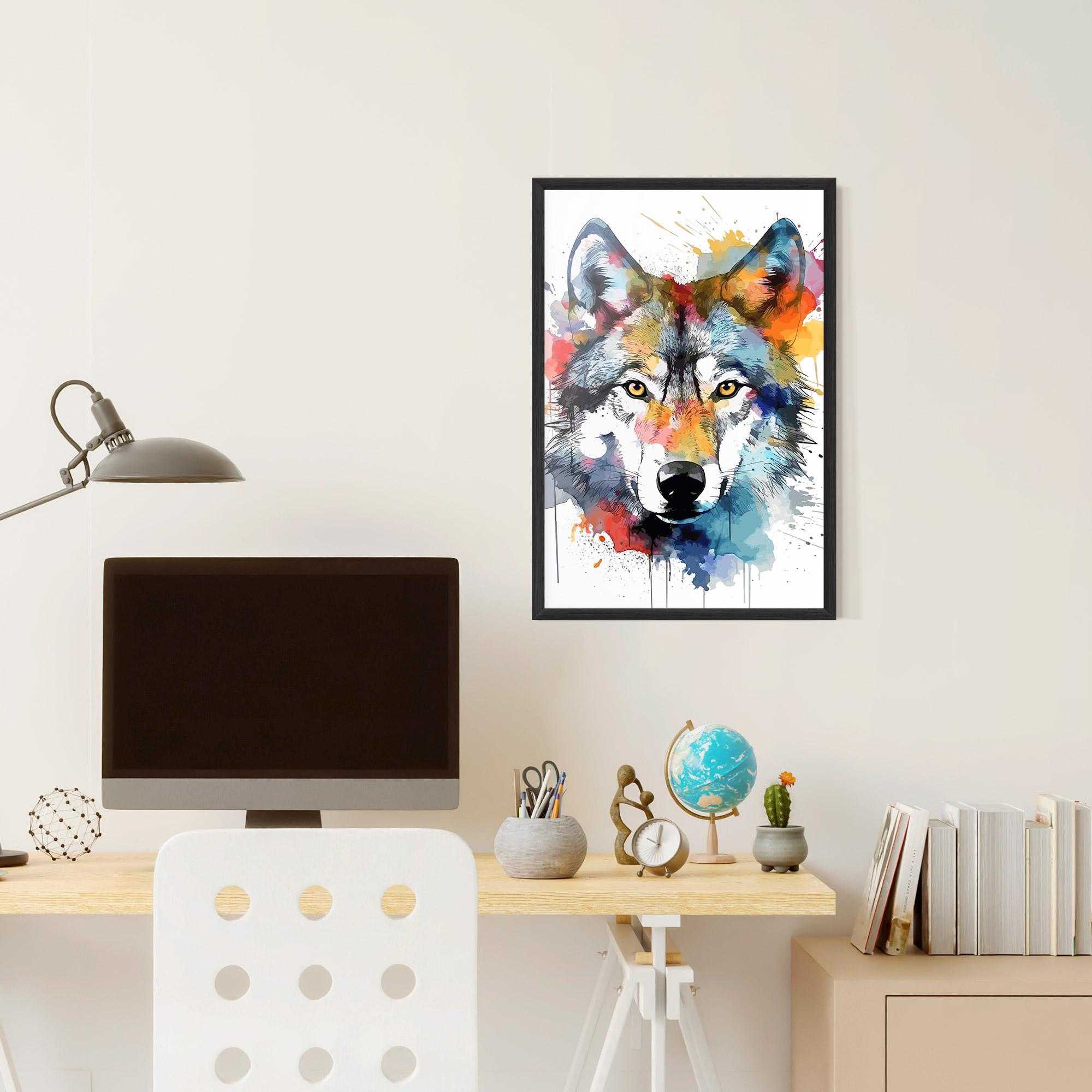Gerahmte Poster Wolf Art mockup 6