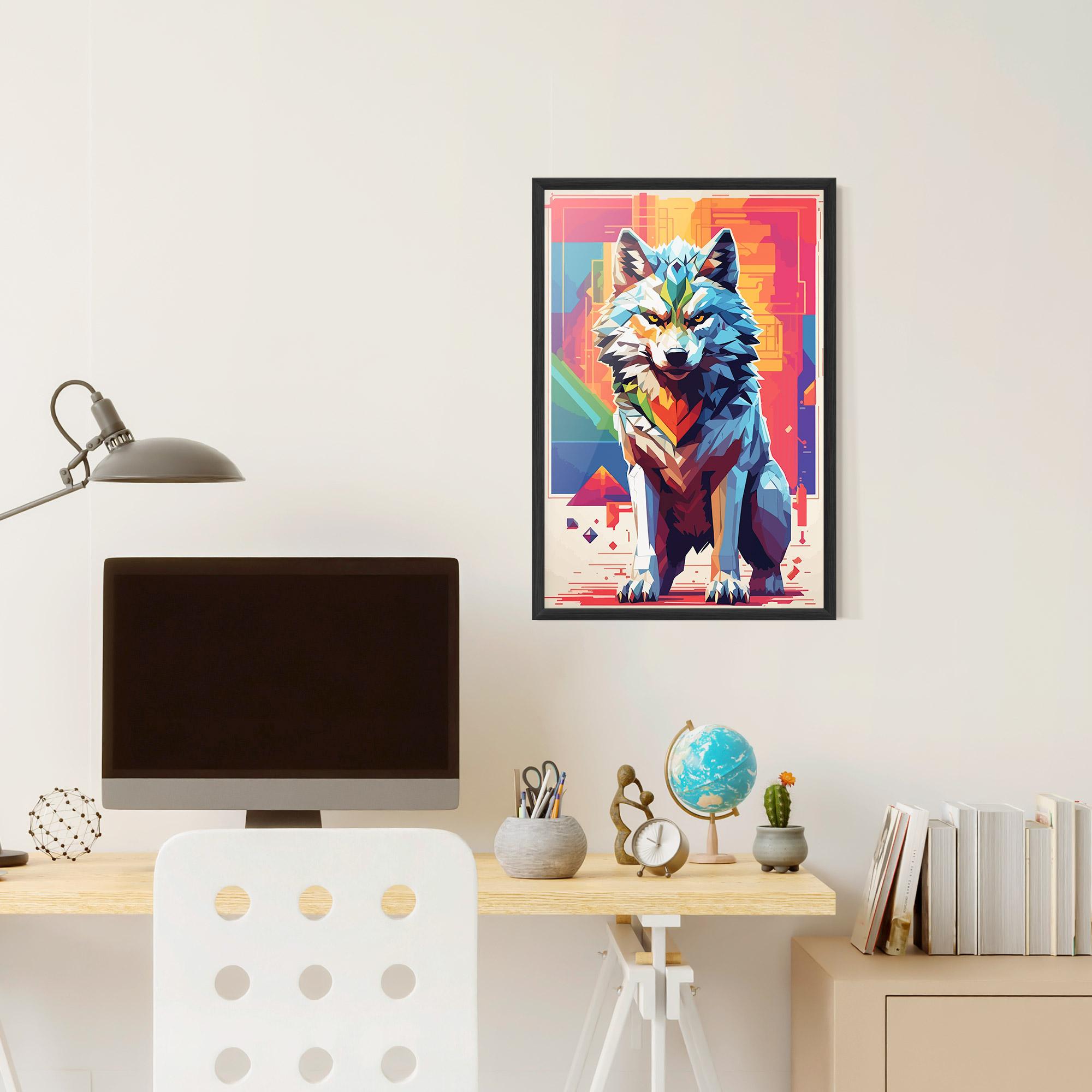 Gerahmte Poster Wolf Character mockup 6