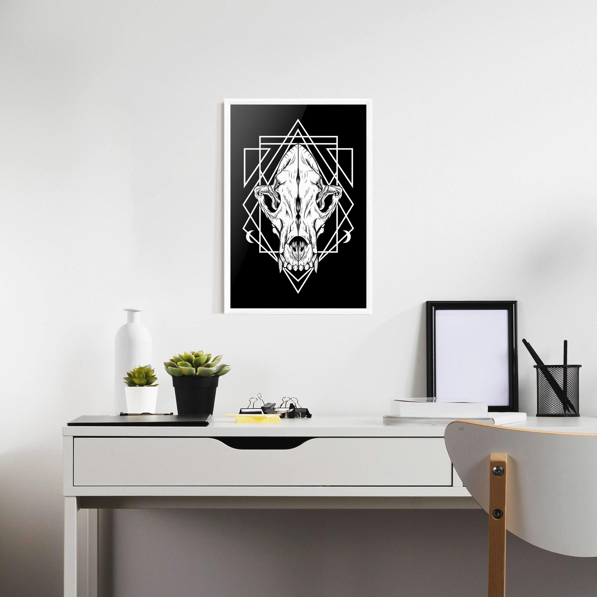 Gerahmte Poster Dark Wolf Skull mockup 7