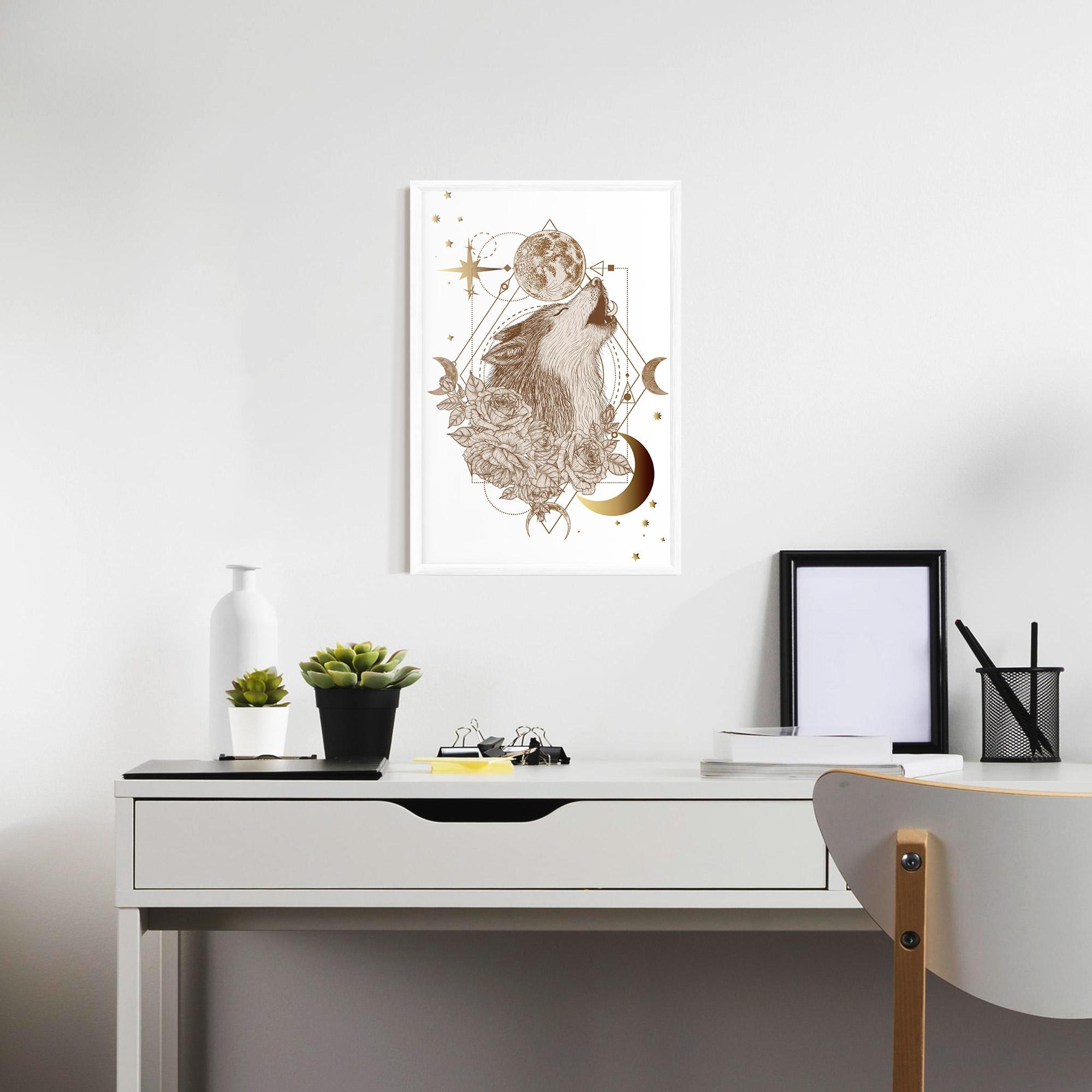 Gerahmte Poster Magical Wolf mockup 7