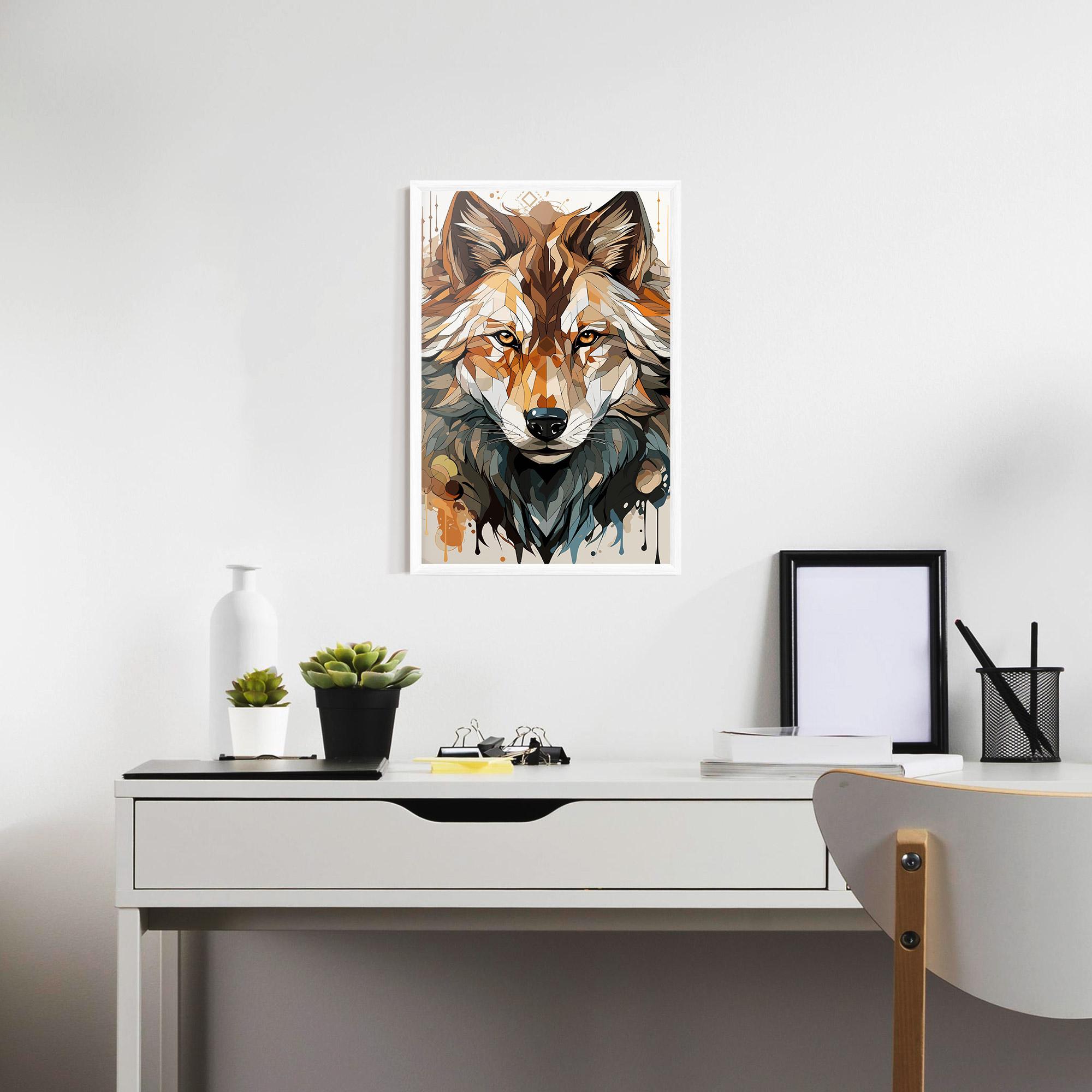 Gerahmte Poster Pretty Orange Wolf mockup 7