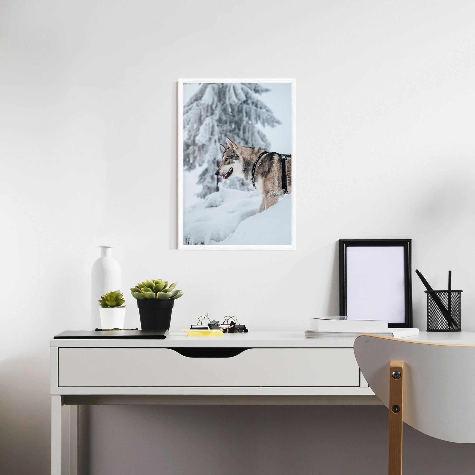Gerahmte Poster Snow Wolf mockup 7