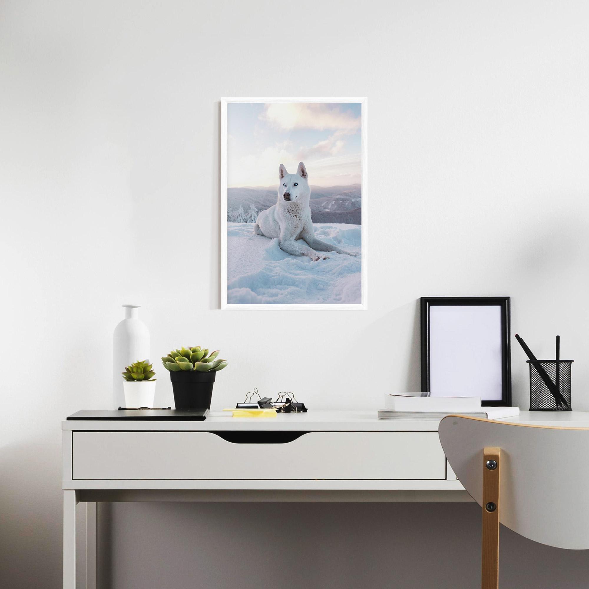 Gerahmte Poster White Snow Wolf mockup 7