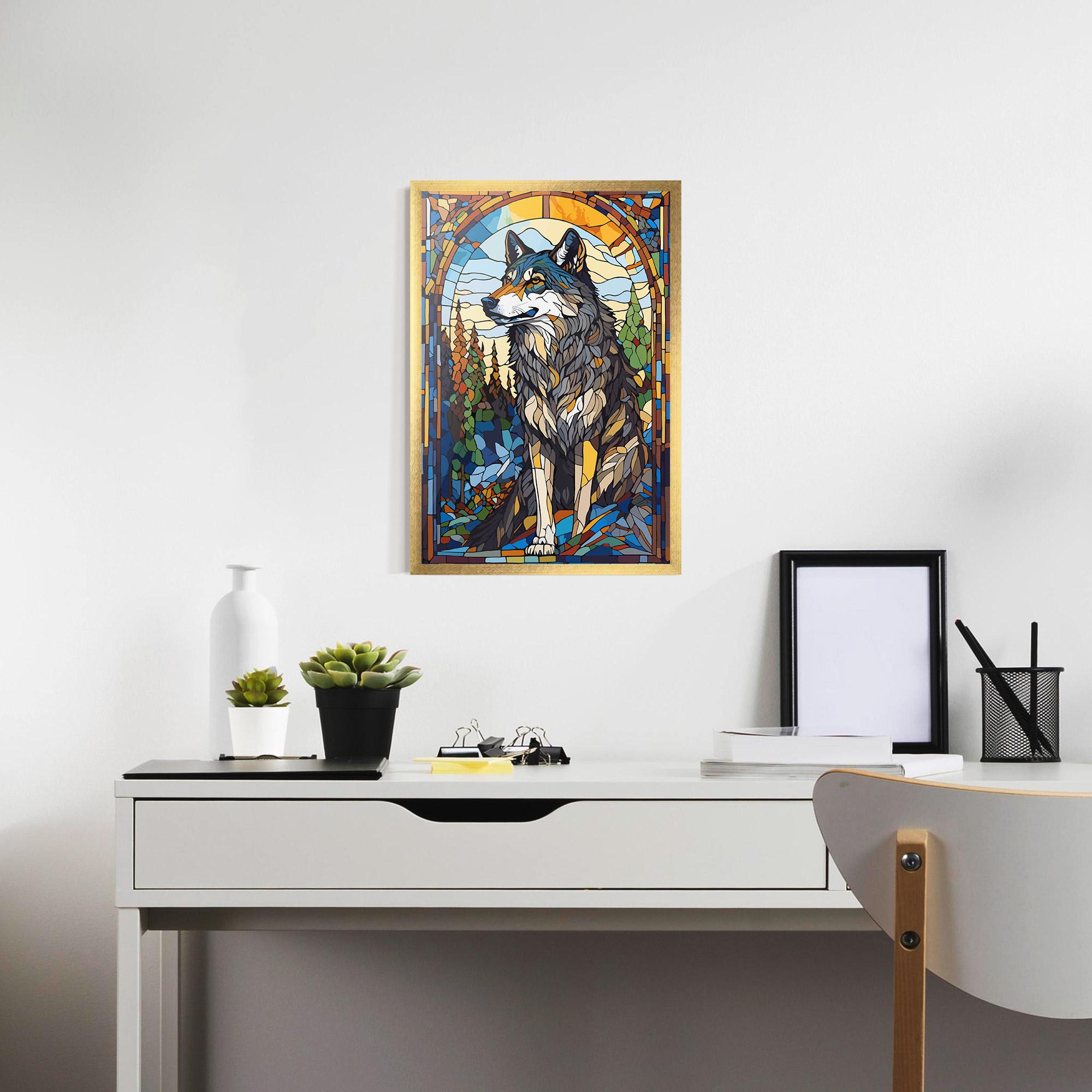 Gerahmte Poster Glass Wolf mockup 7