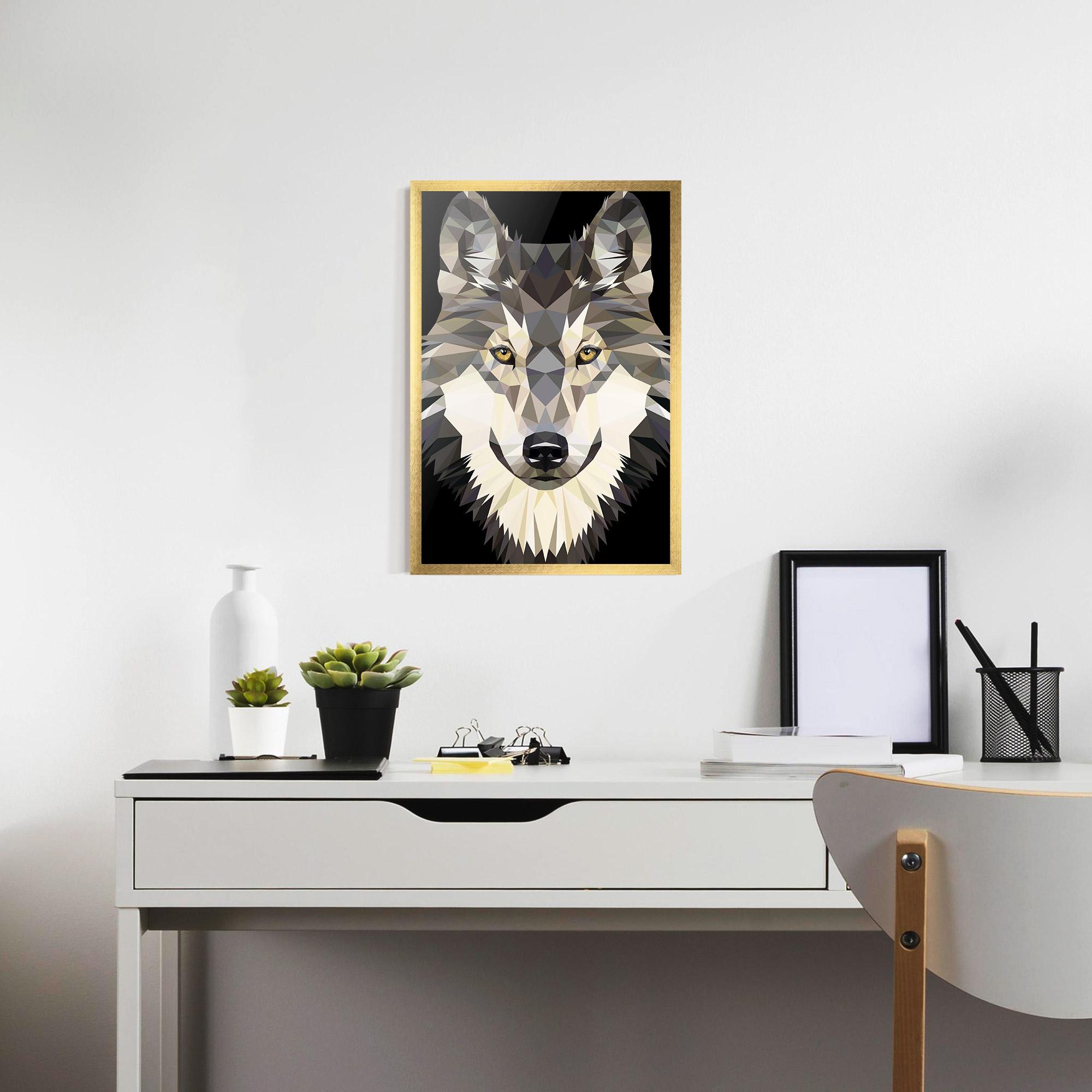 Gerahmte Poster Pretty Wolf Head mockup 7