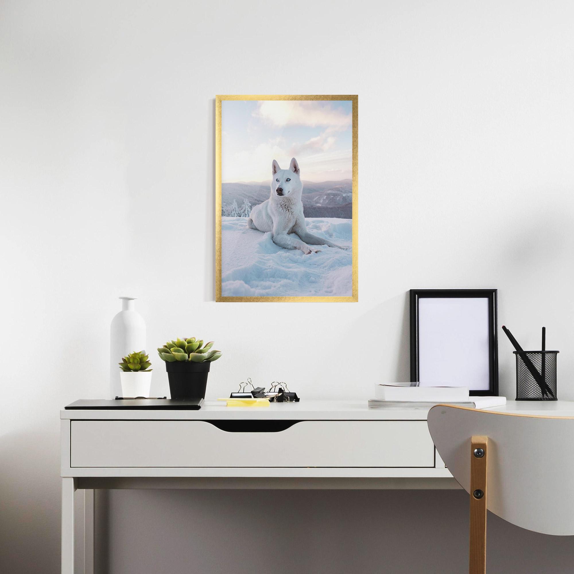 Gerahmte Poster White Snow Wolf mockup 7