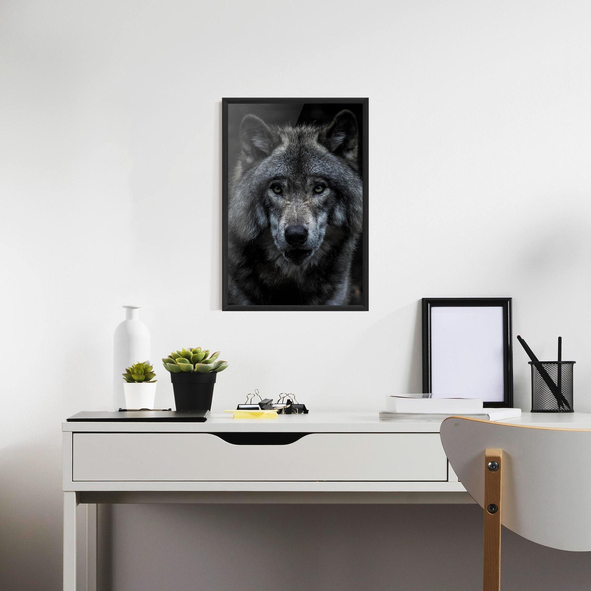 Gerahmte Poster Angry Wolf mockup 7