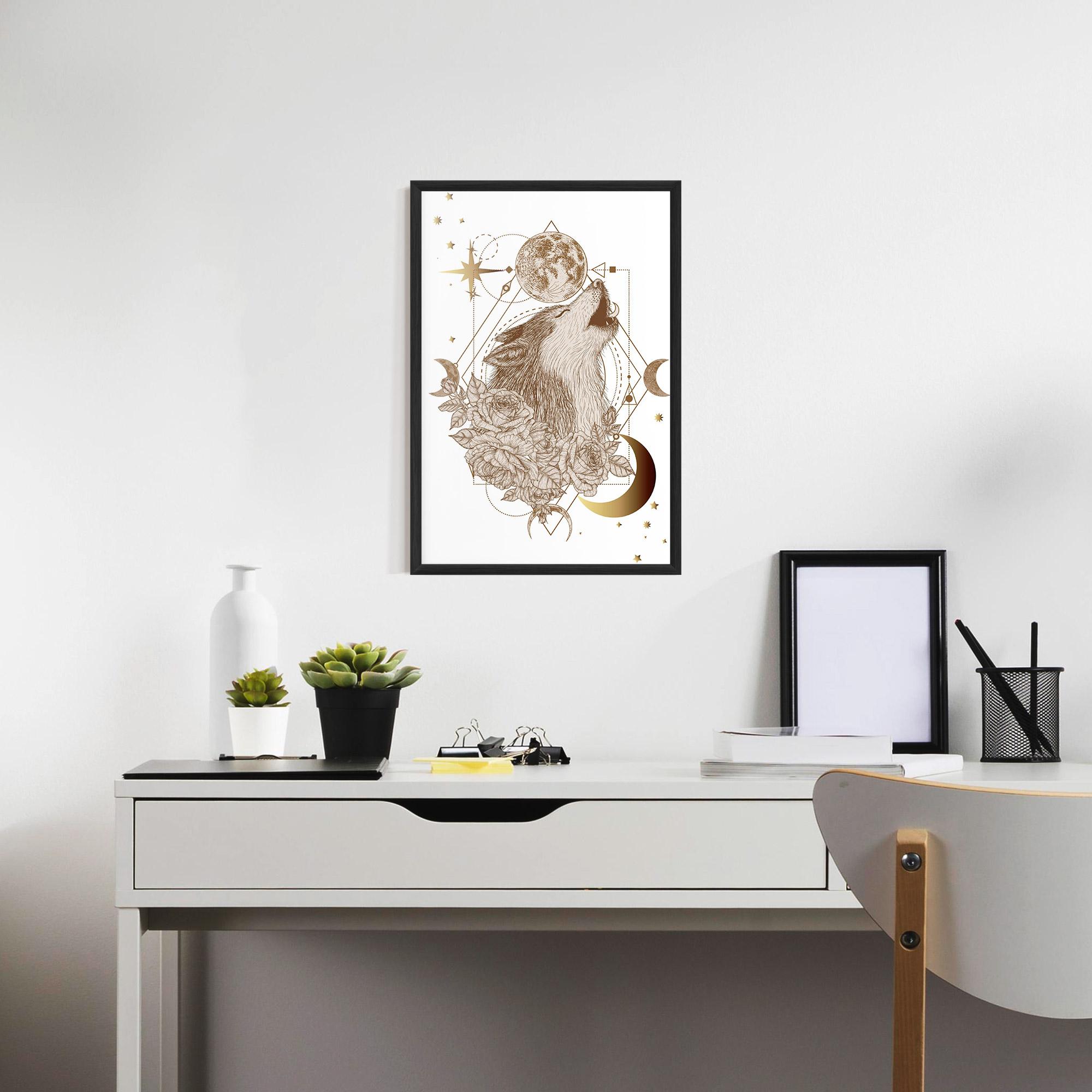 Gerahmte Poster Magical Wolf mockup 7
