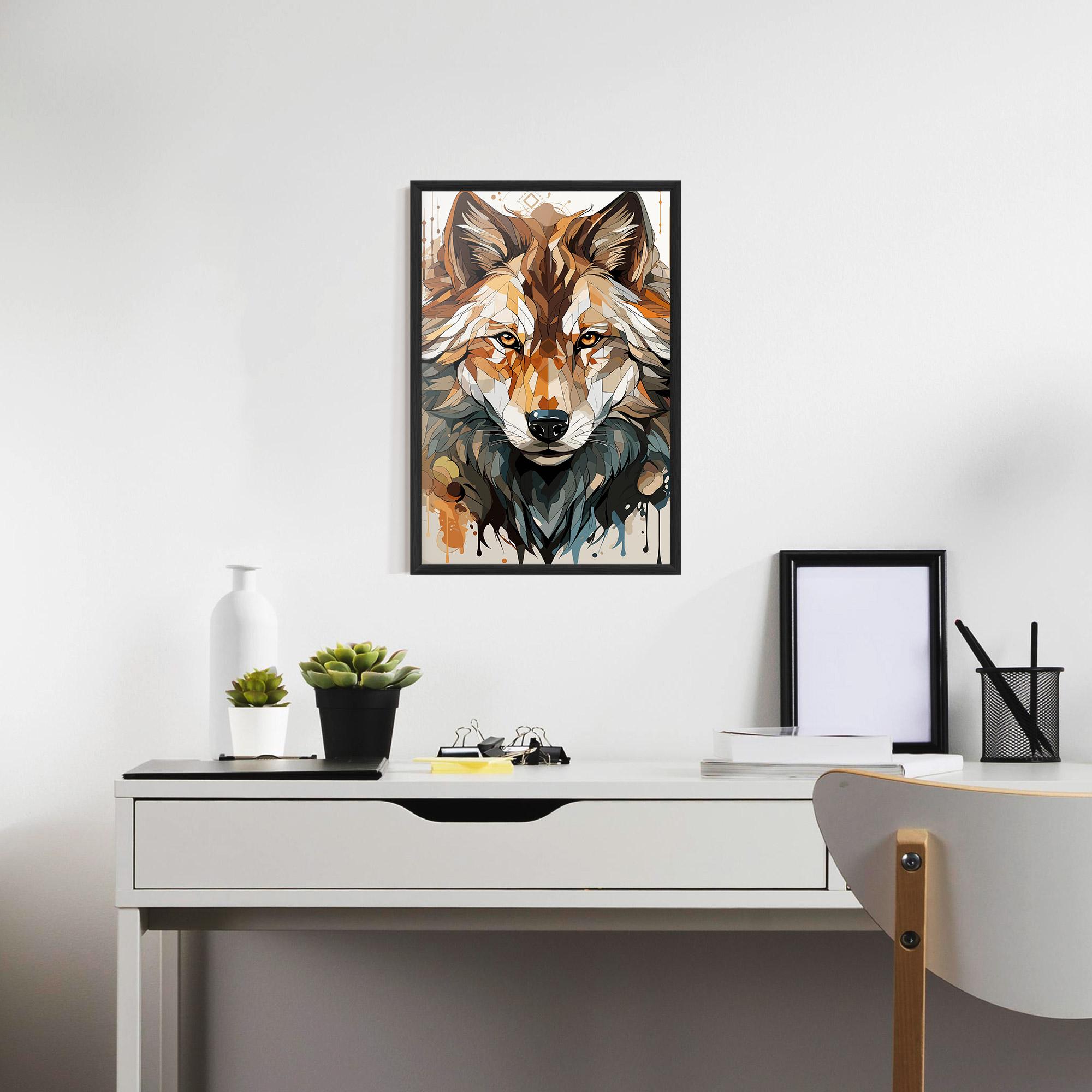 Gerahmte Poster Pretty Orange Wolf mockup 7