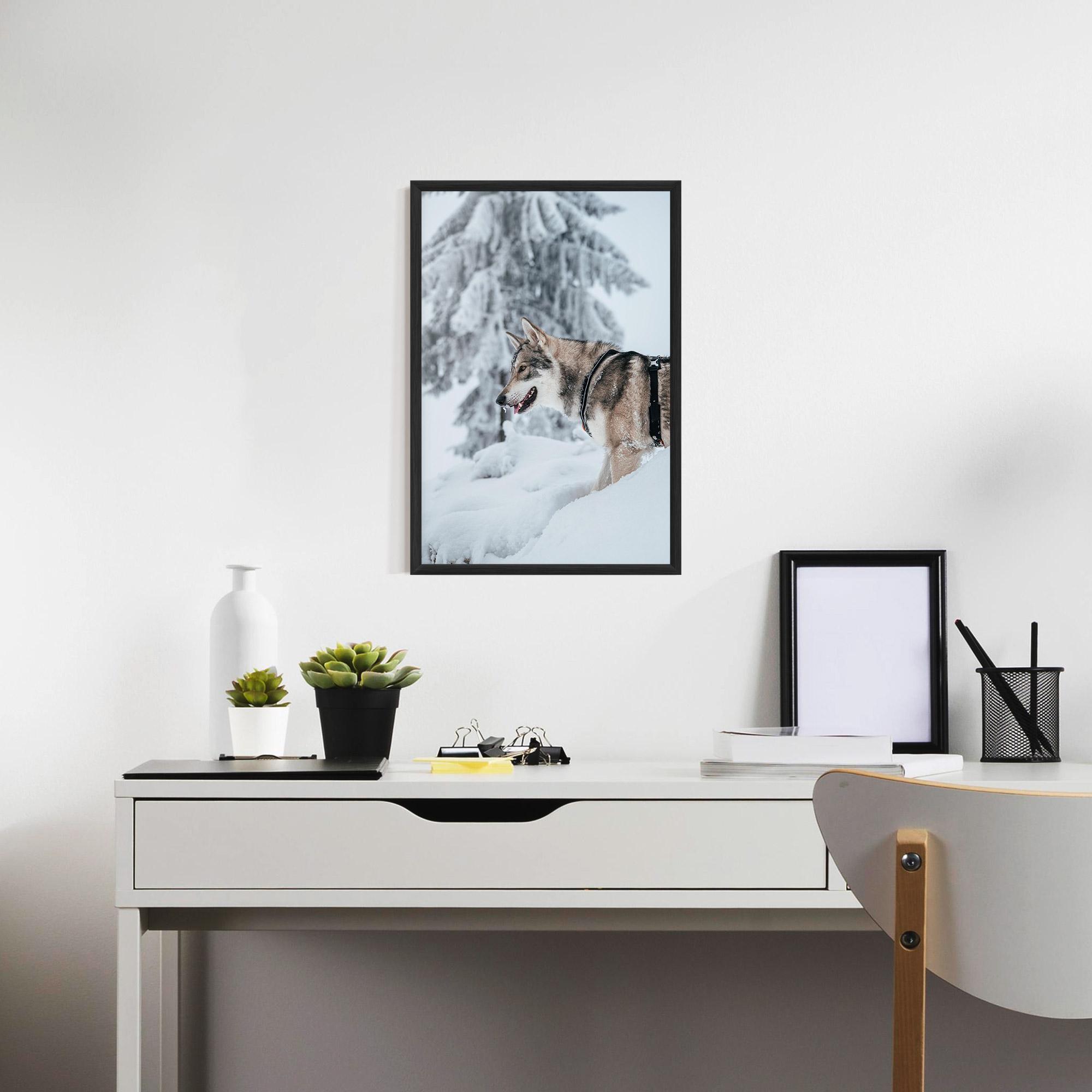 Gerahmte Poster Snow Wolf mockup 7