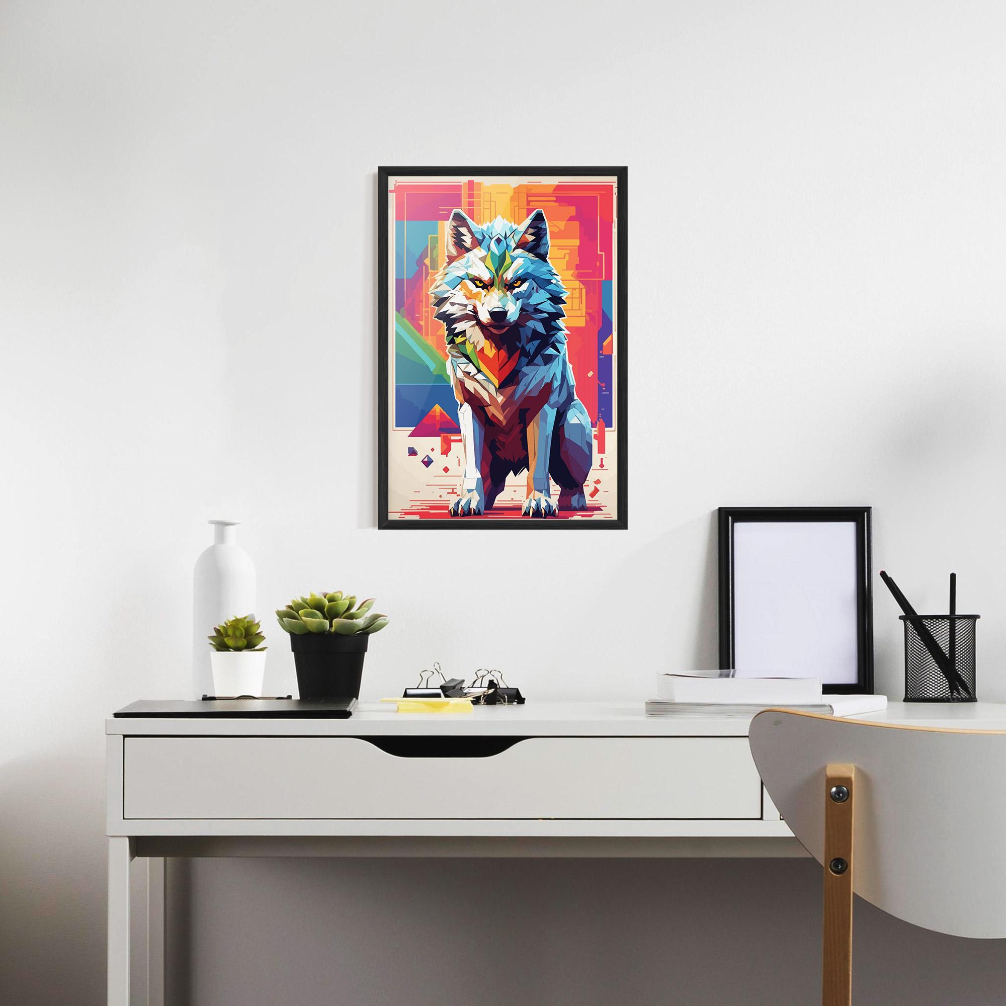 Gerahmte Poster Wolf Character mockup 7