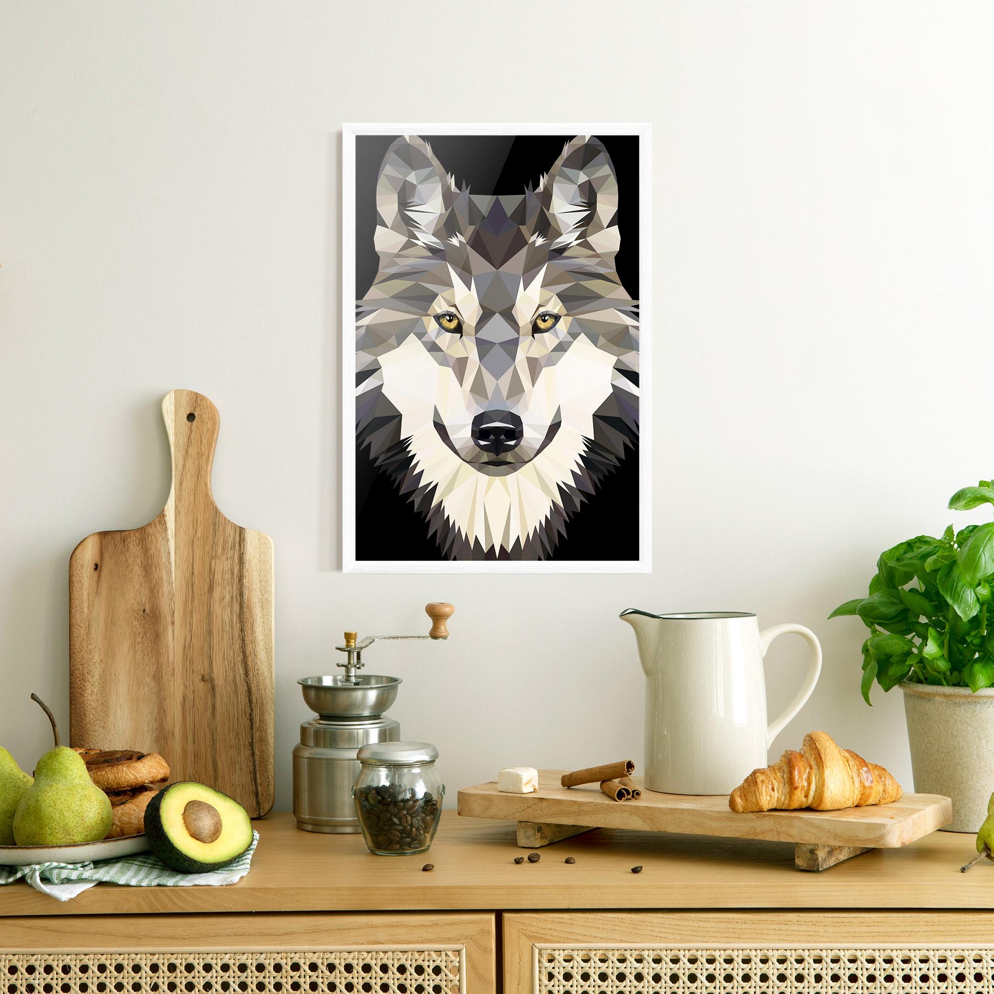 Gerahmte Poster Pretty Wolf Head mockup 8