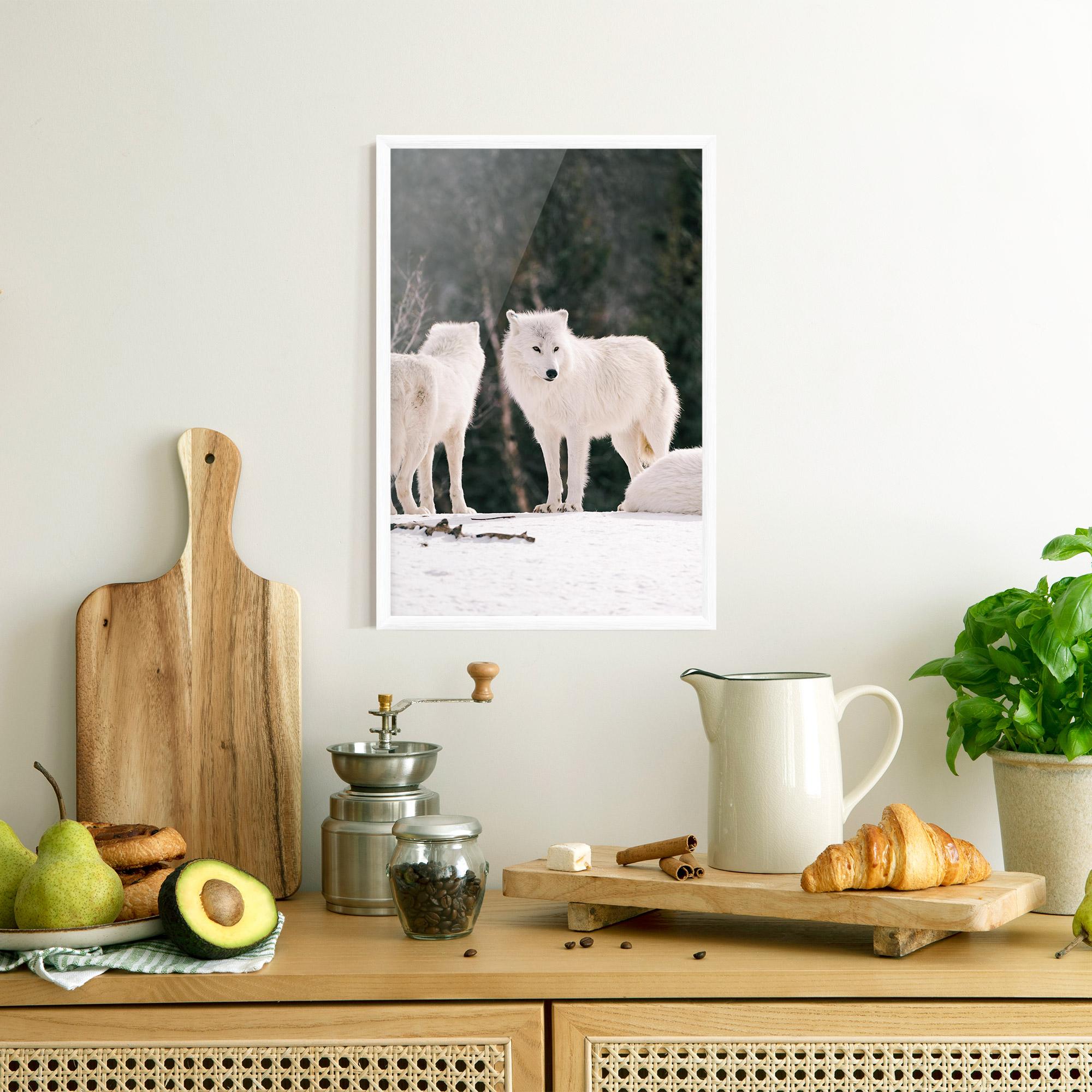 Gerahmte Poster White Wolf Waiting mockup 8