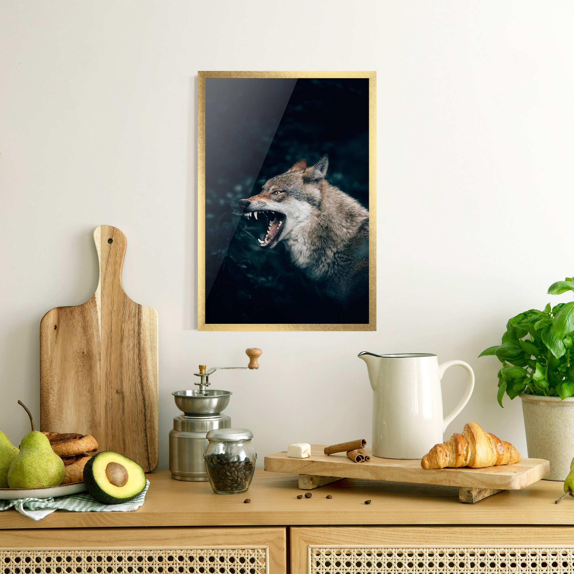 Angry Wolf In The Forest mockup 8