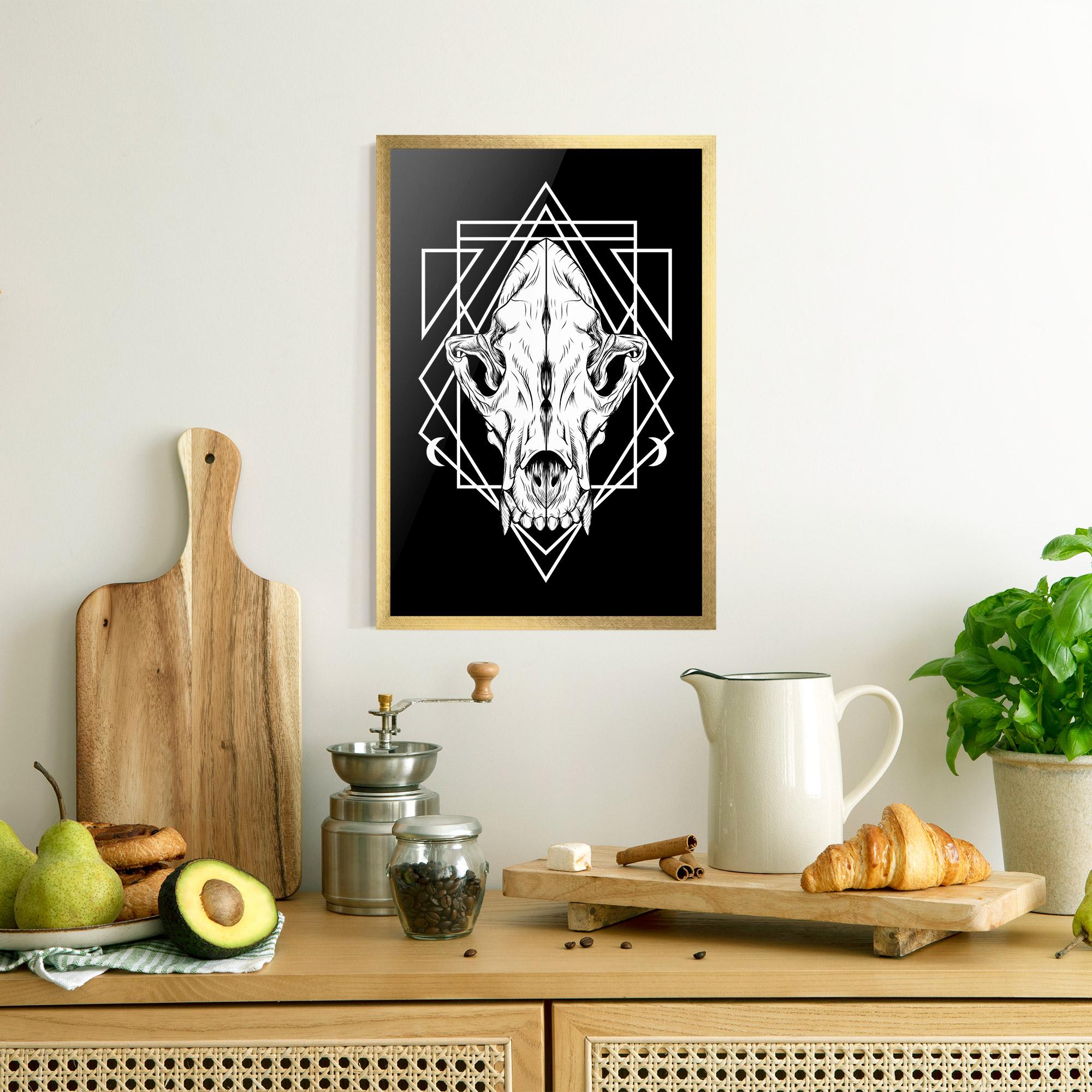 Gerahmte Poster Dark Wolf Skull mockup 8