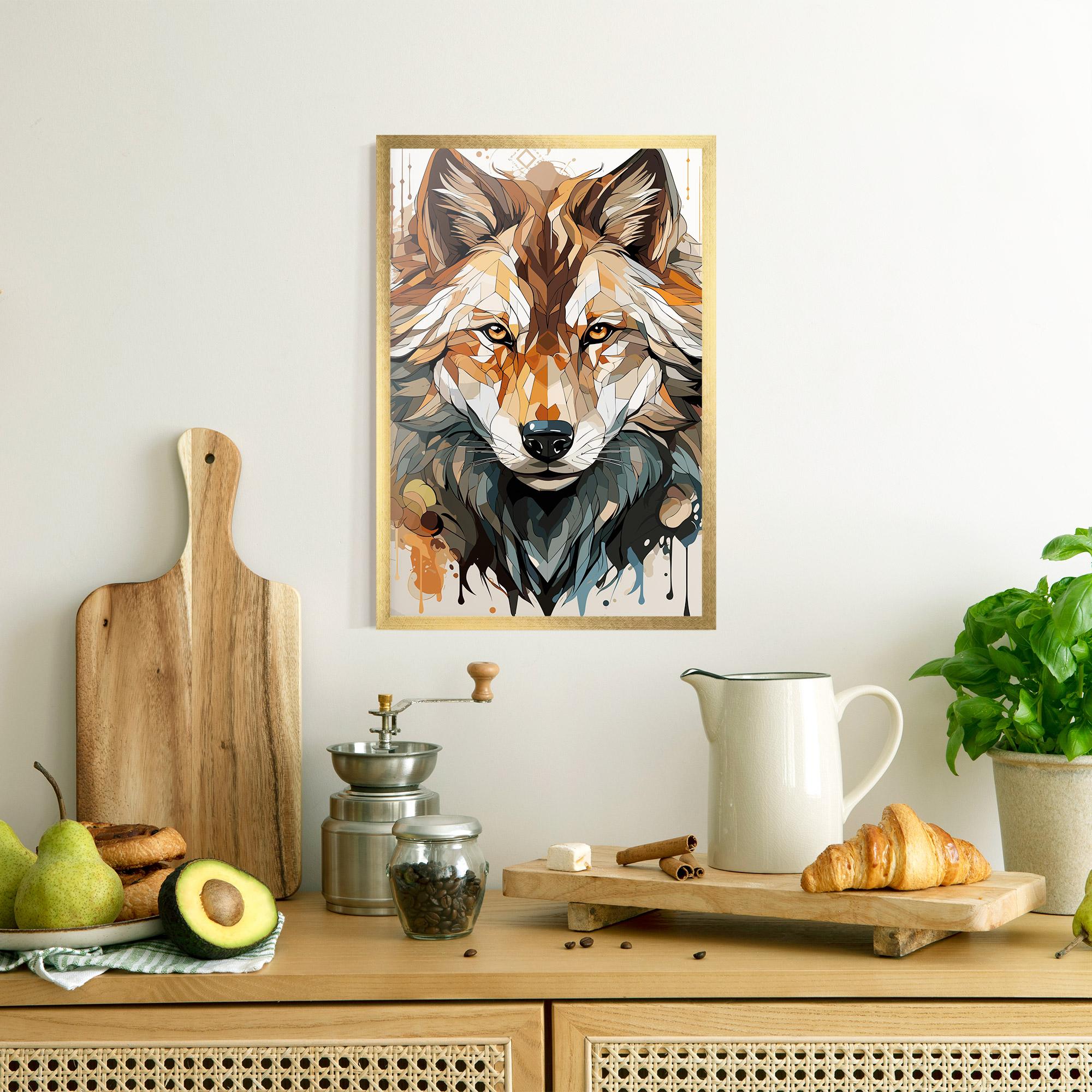 Gerahmte Poster Pretty Orange Wolf mockup 8