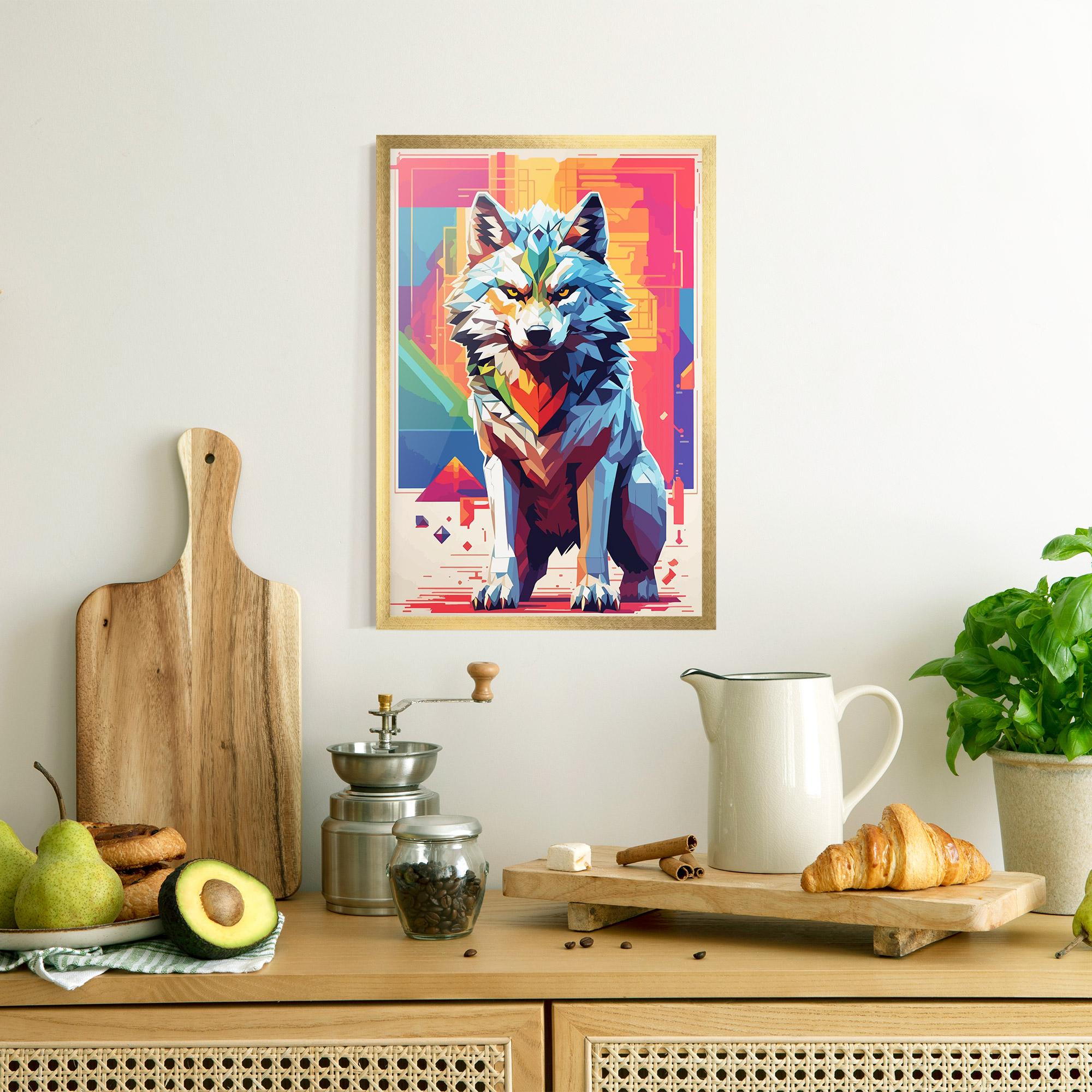 Gerahmte Poster Wolf Character mockup 8