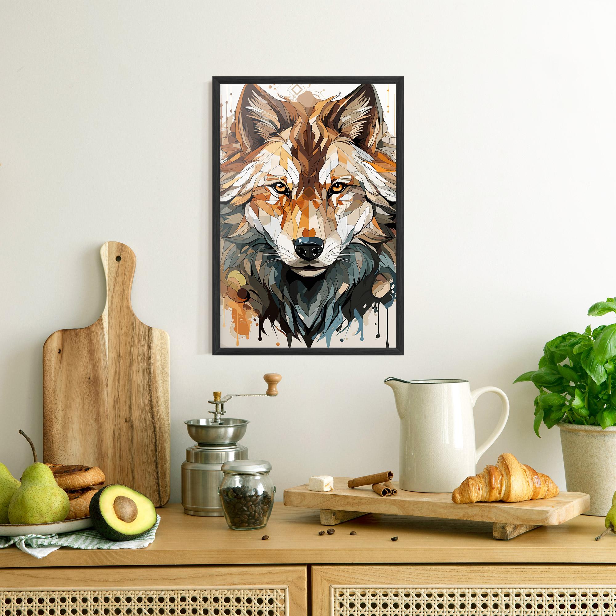 Gerahmte Poster Pretty Orange Wolf mockup 8