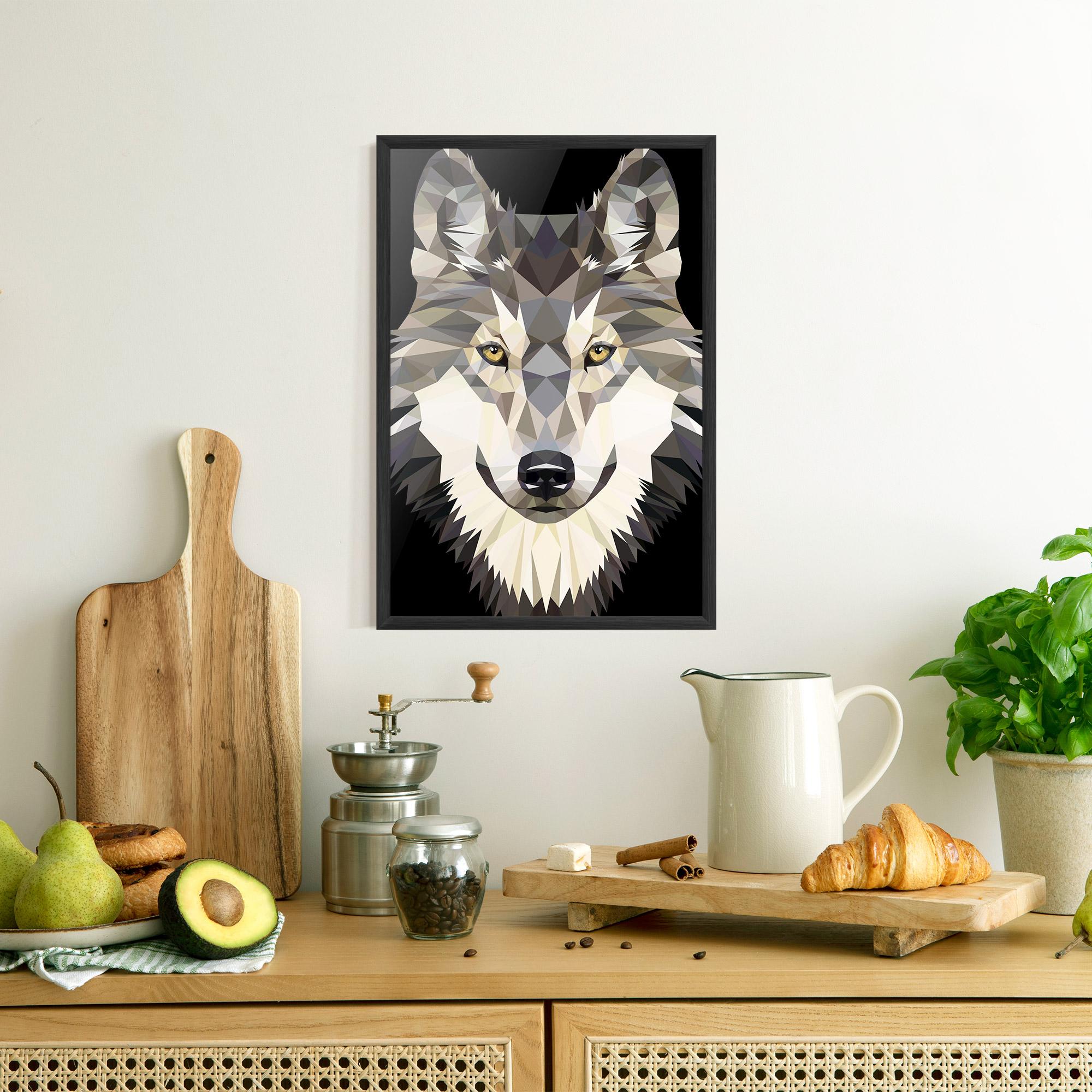 Gerahmte Poster Pretty Wolf Head mockup 8