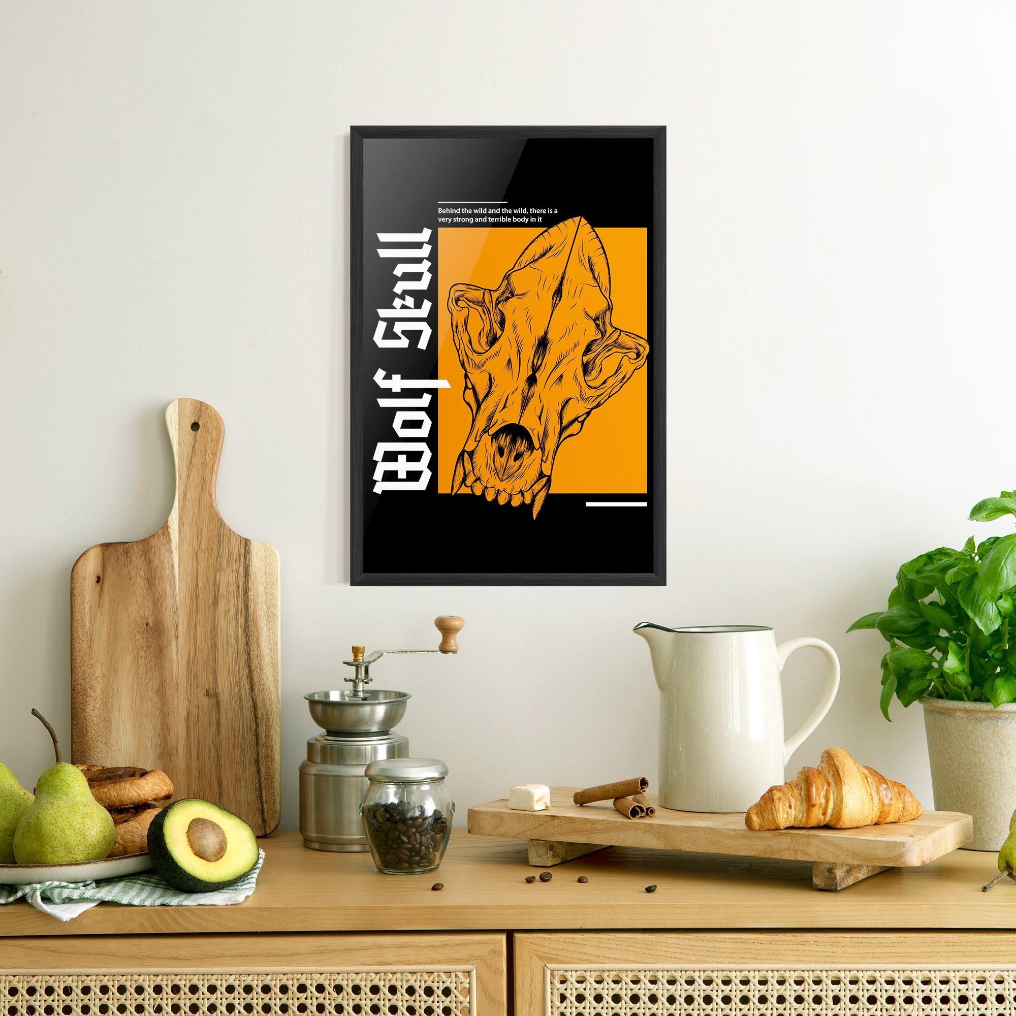 Gerahmte Poster Wolf Skull mockup 8