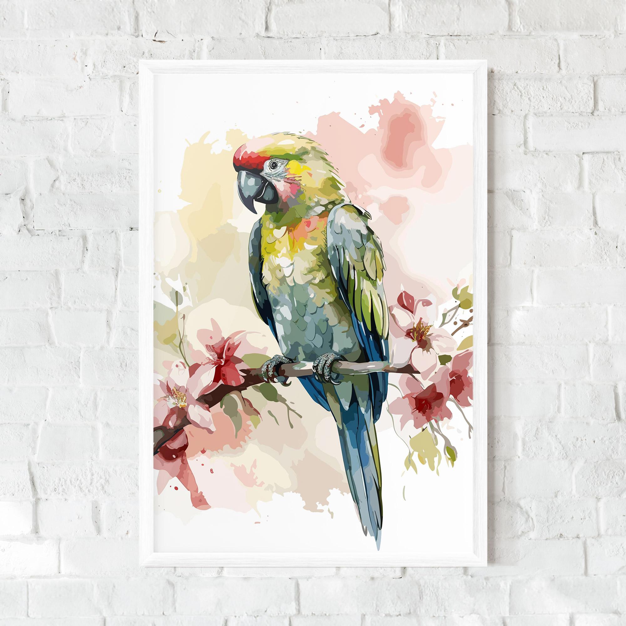 Gerahmte Poster Beautiful Parrot mockup 0