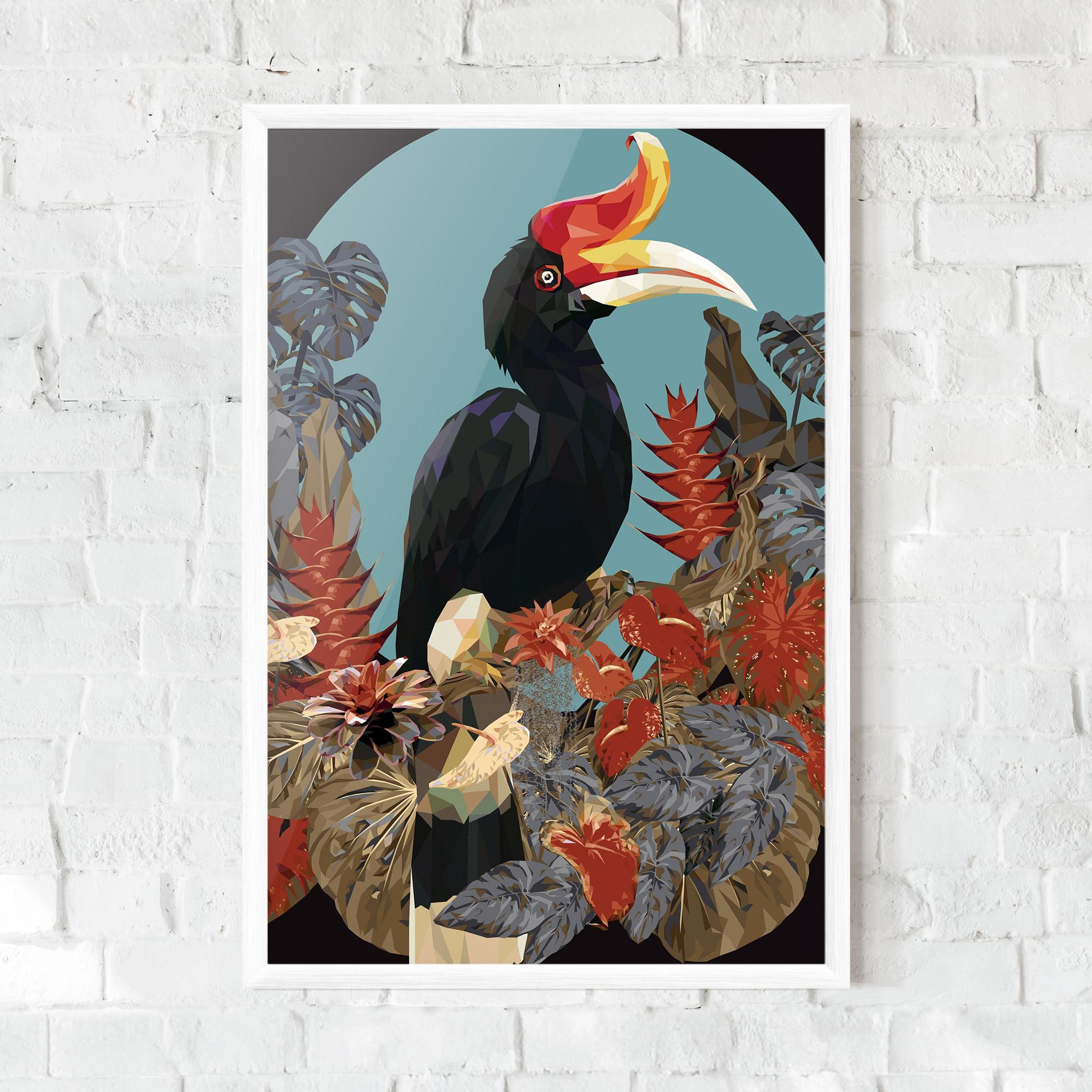 Gerahmte Poster Black Interesting Bird mockup 0