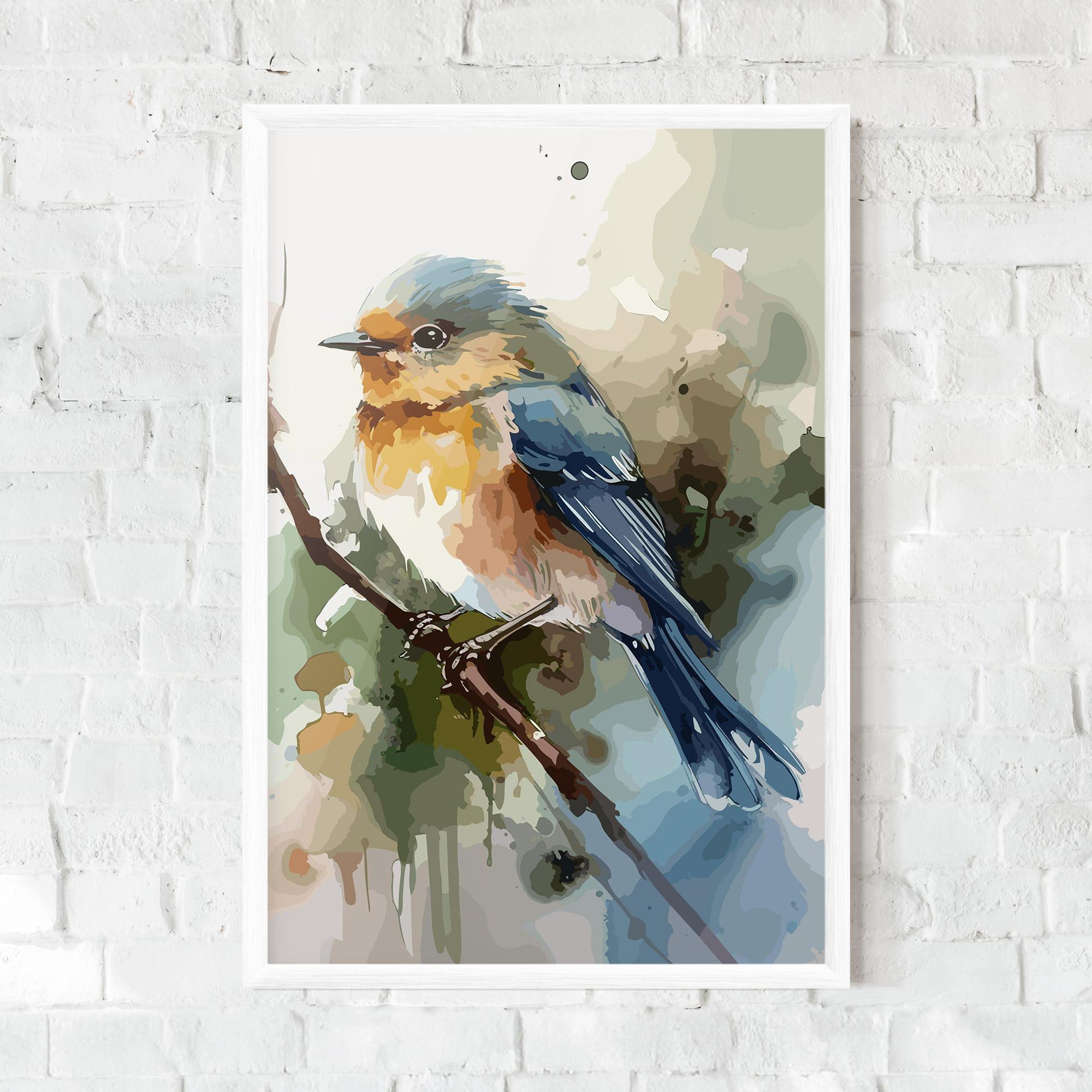 Gerahmte Poster Blue Pretty Bird mockup 0