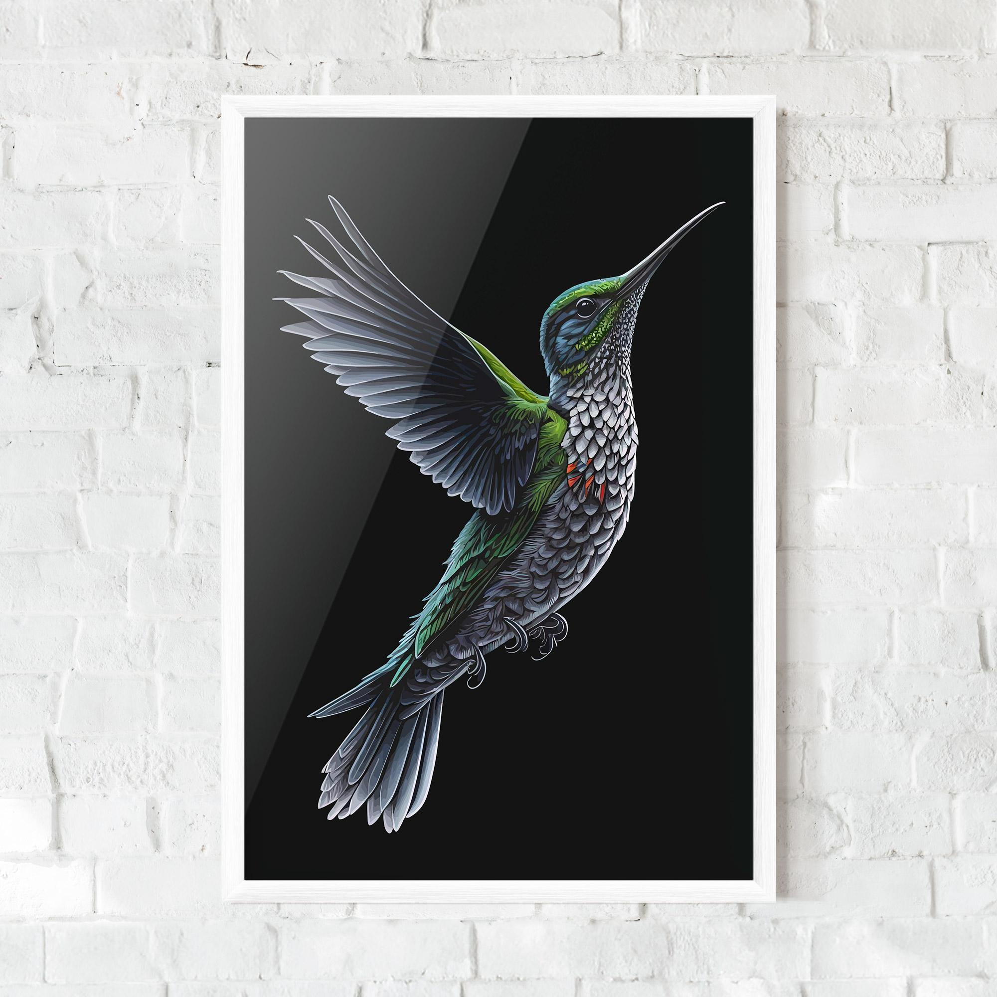 Gerahmte Poster Green Hummingbird mockup 0
