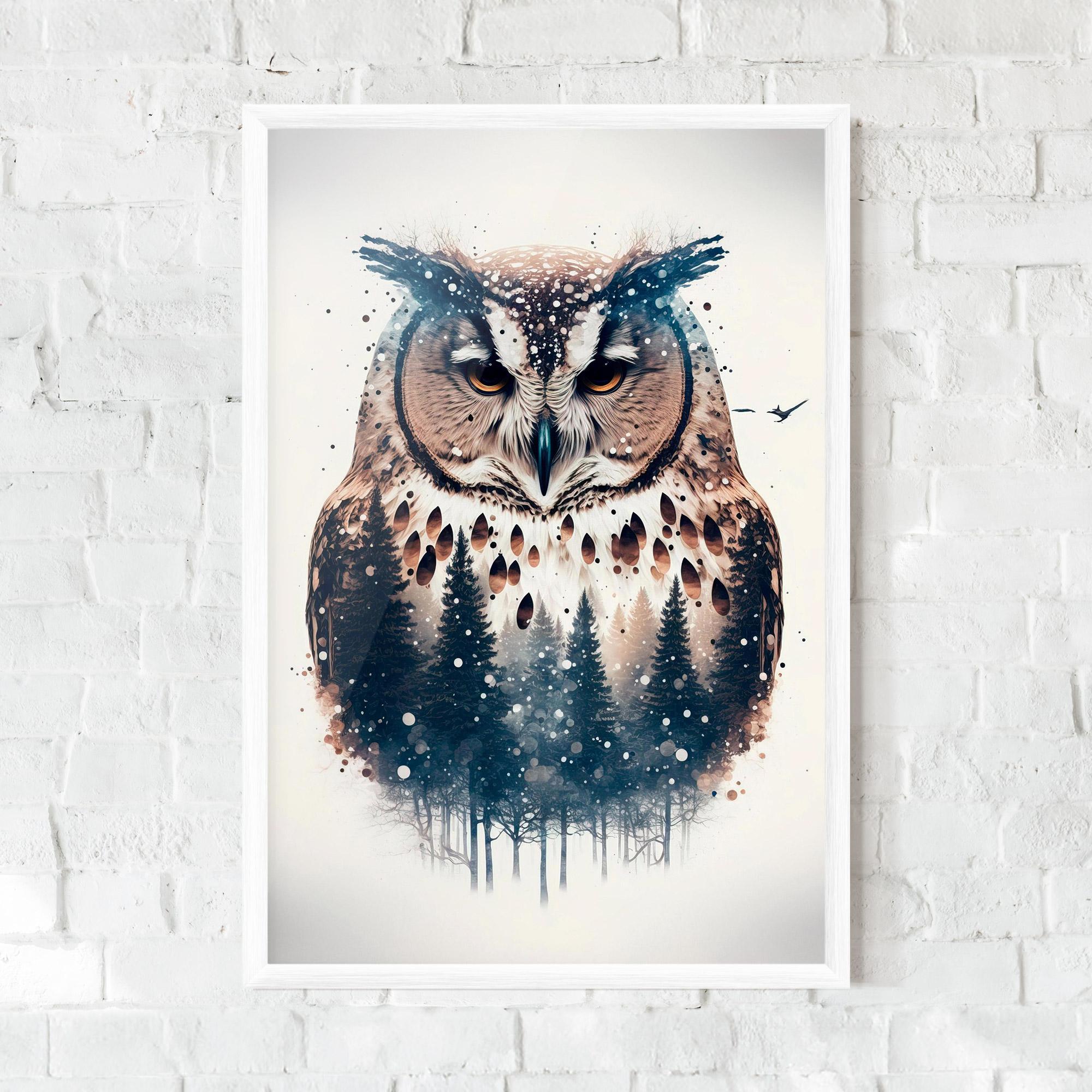 Gerahmte Poster Owl Portrait mockup 0