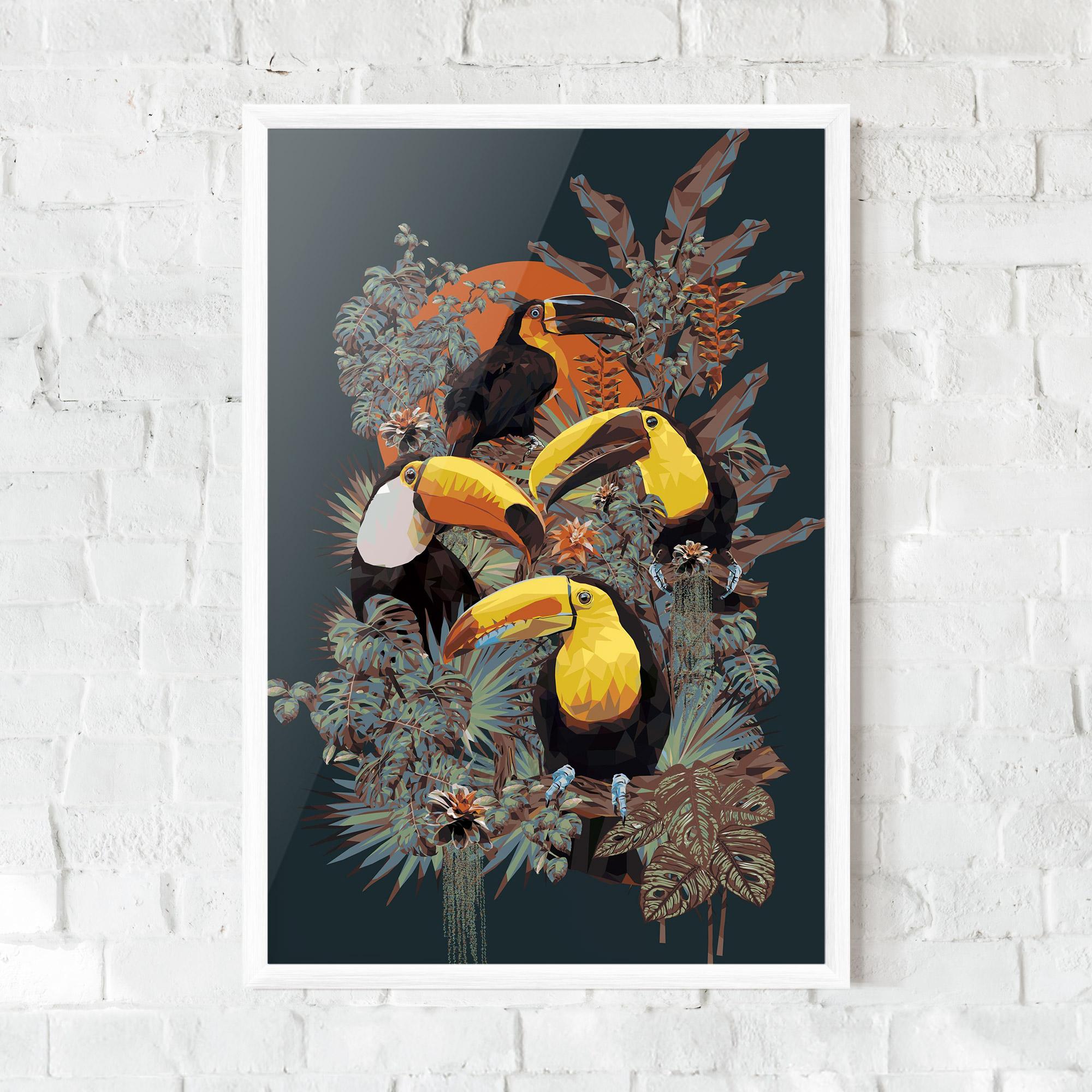 Gerahmte Poster Toucan Birds mockup 0