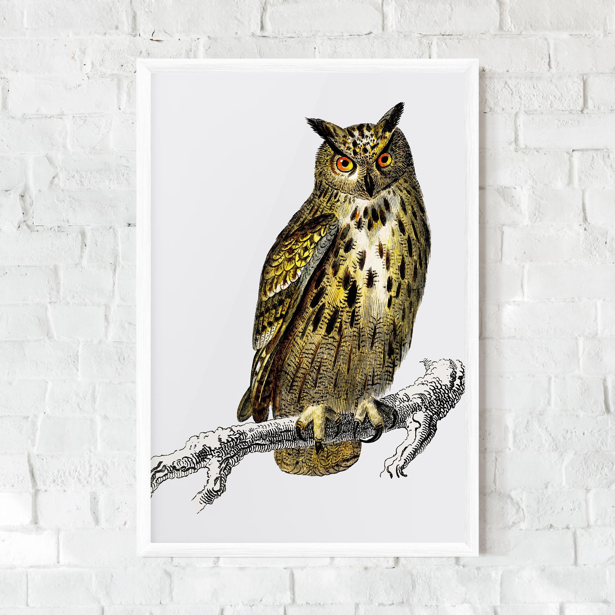 Gerahmte Poster Yellow Owl mockup 0