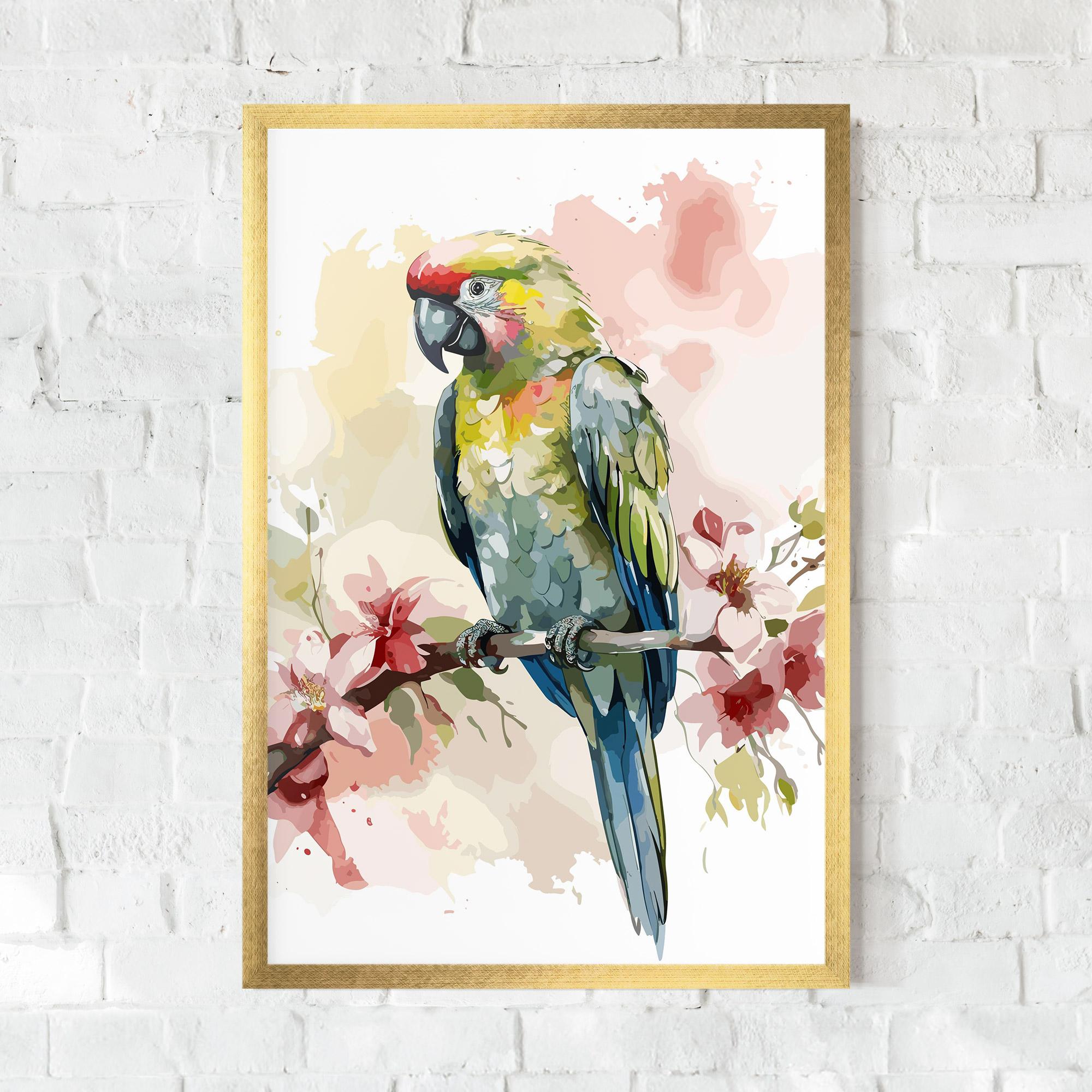Gerahmte Poster Beautiful Parrot mockup 0