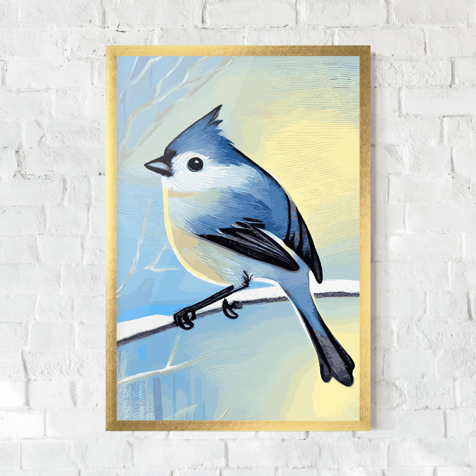 Bird Winter Painting mockup 0