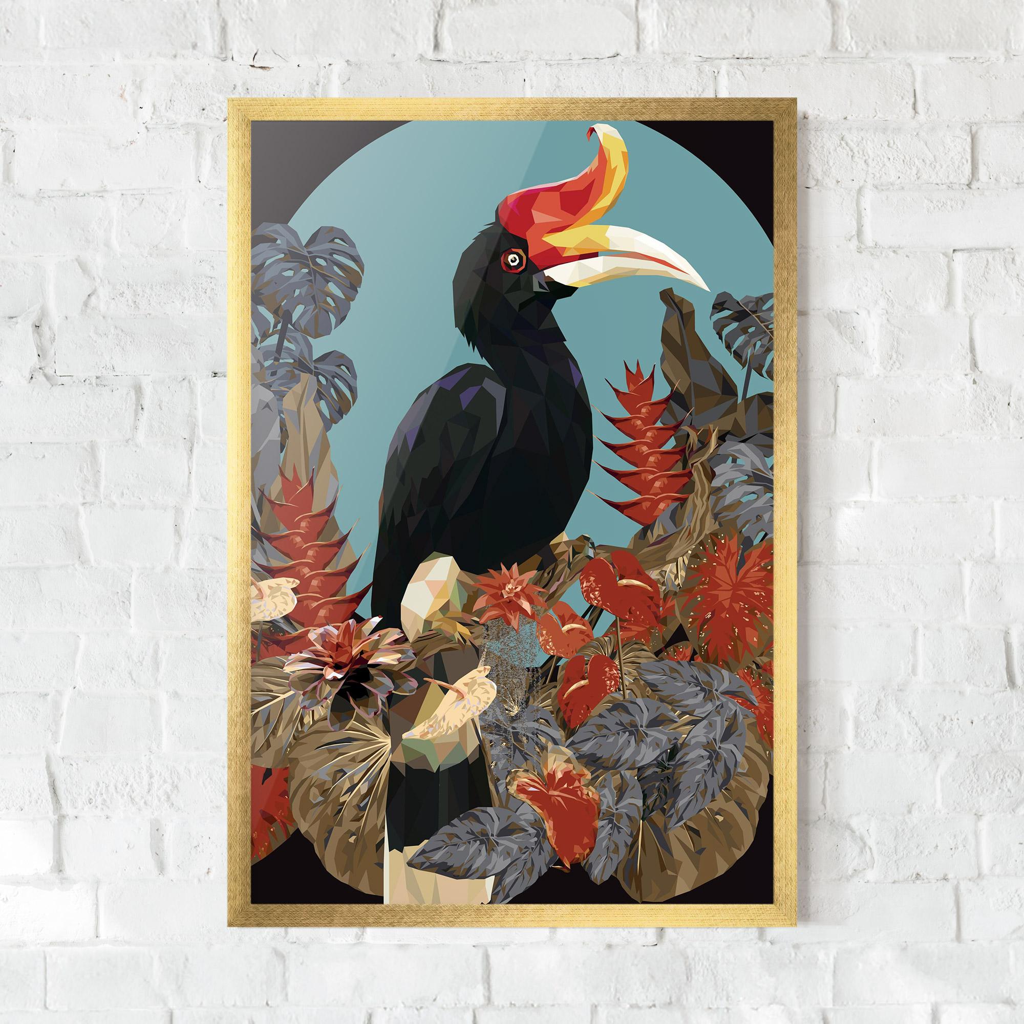Gerahmte Poster Black Interesting Bird mockup 0