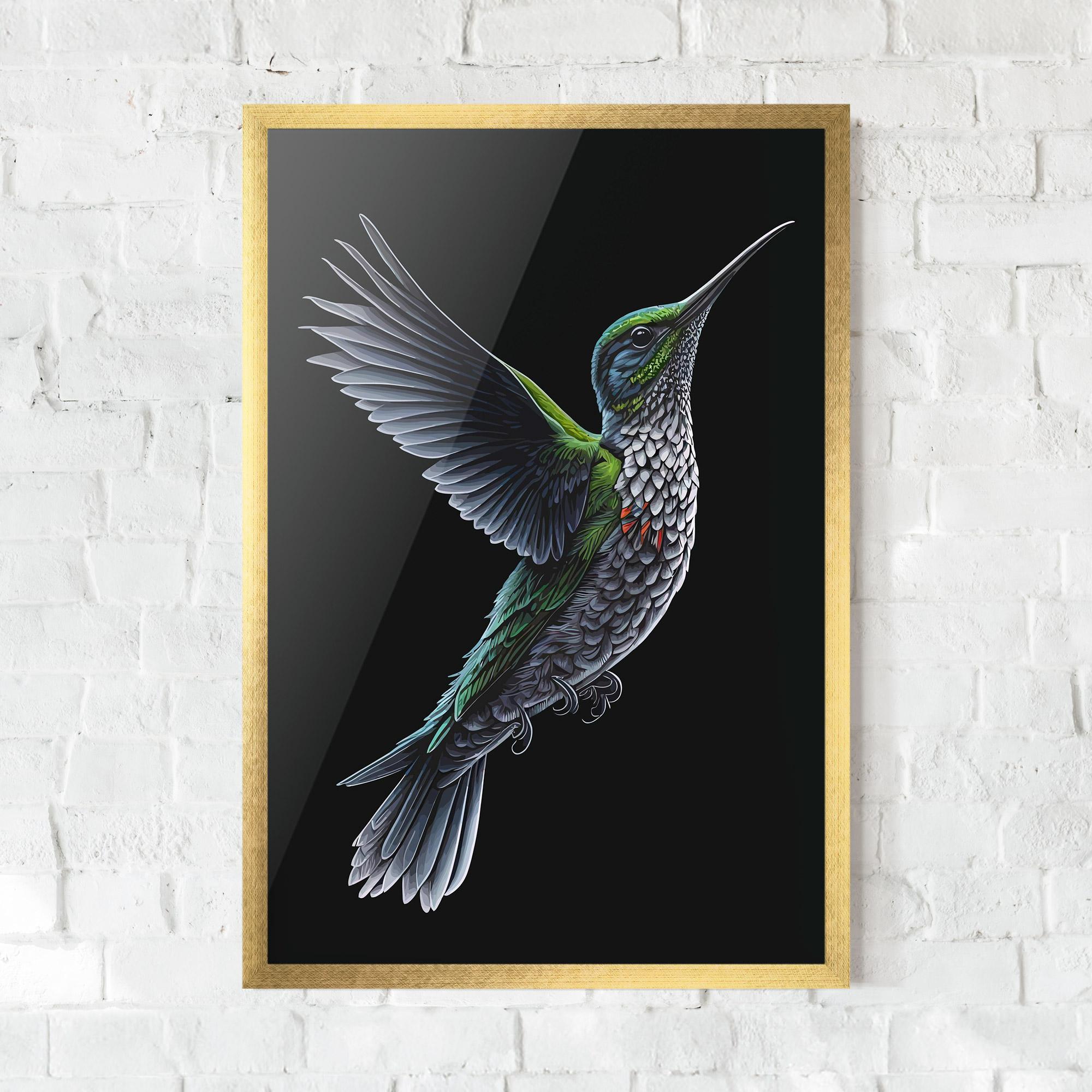 Gerahmte Poster Green Hummingbird mockup 0