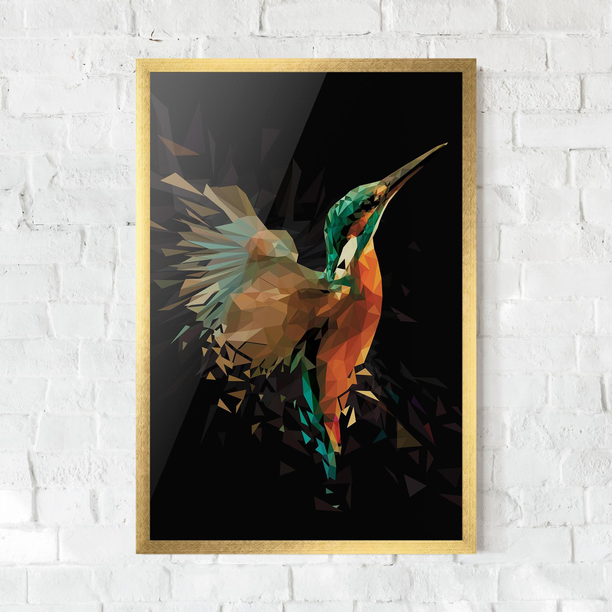 Gerahmte Poster Hummingbird Splash mockup 0