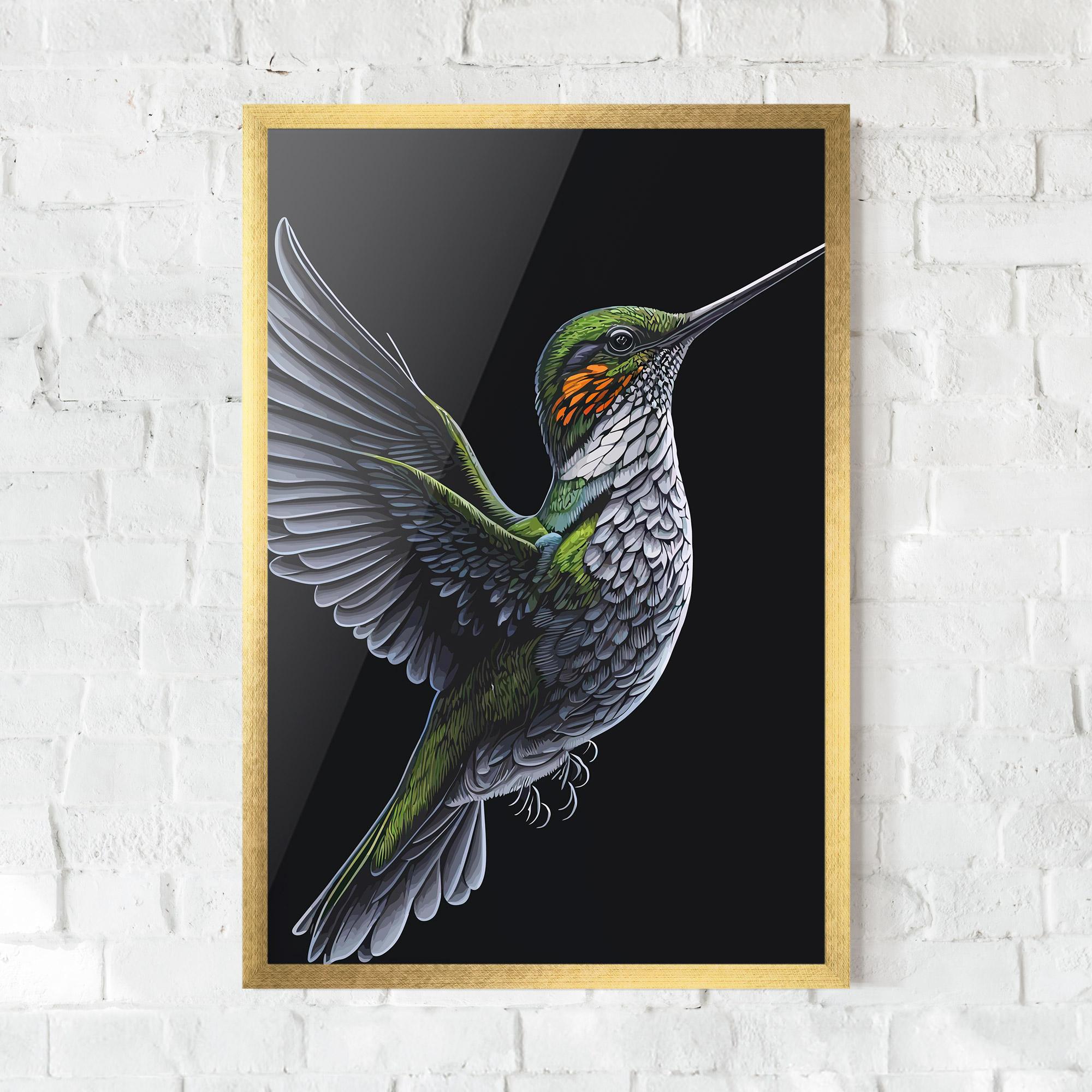 Gerahmte Poster Hummingbird mockup 0