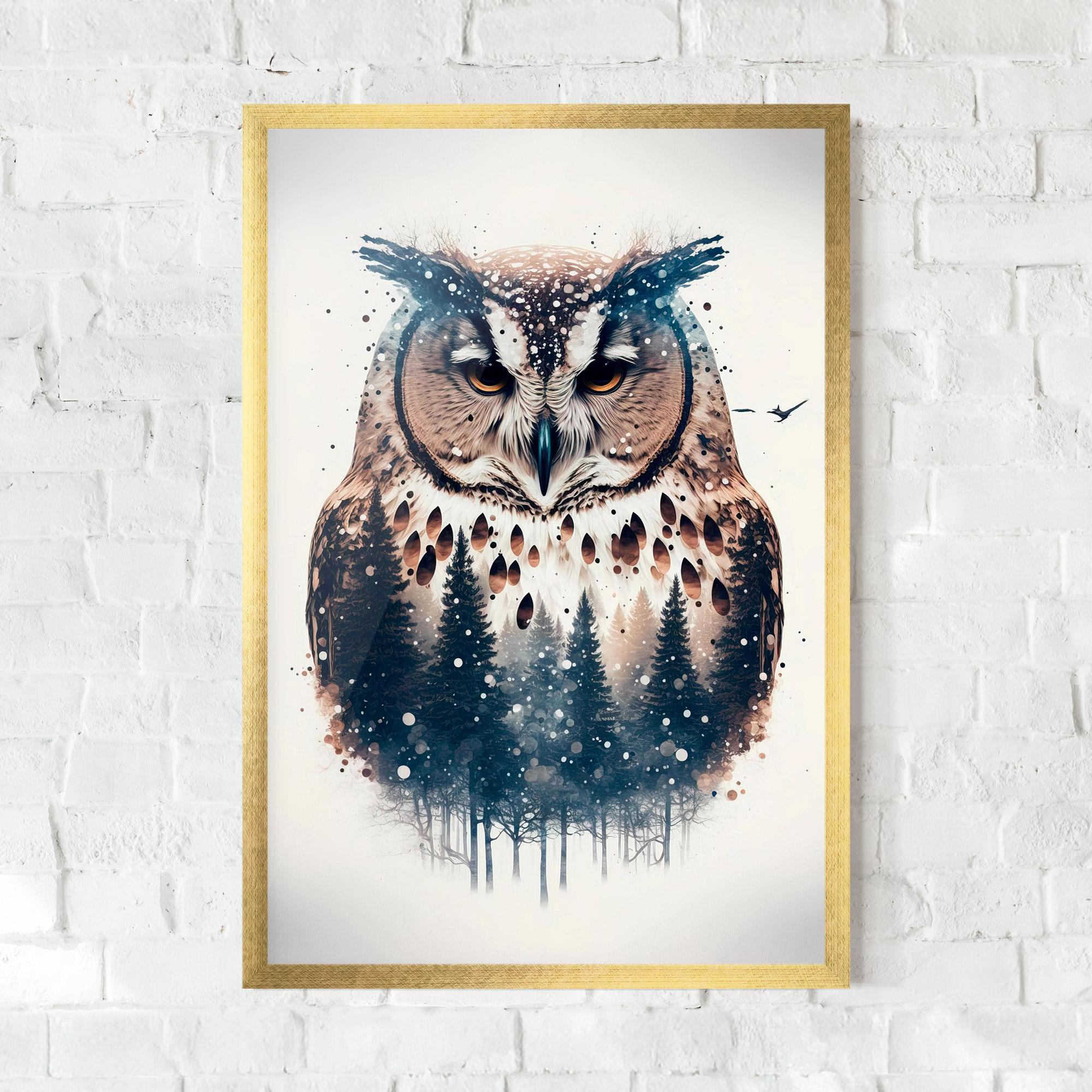 Gerahmte Poster Owl Portrait mockup 0