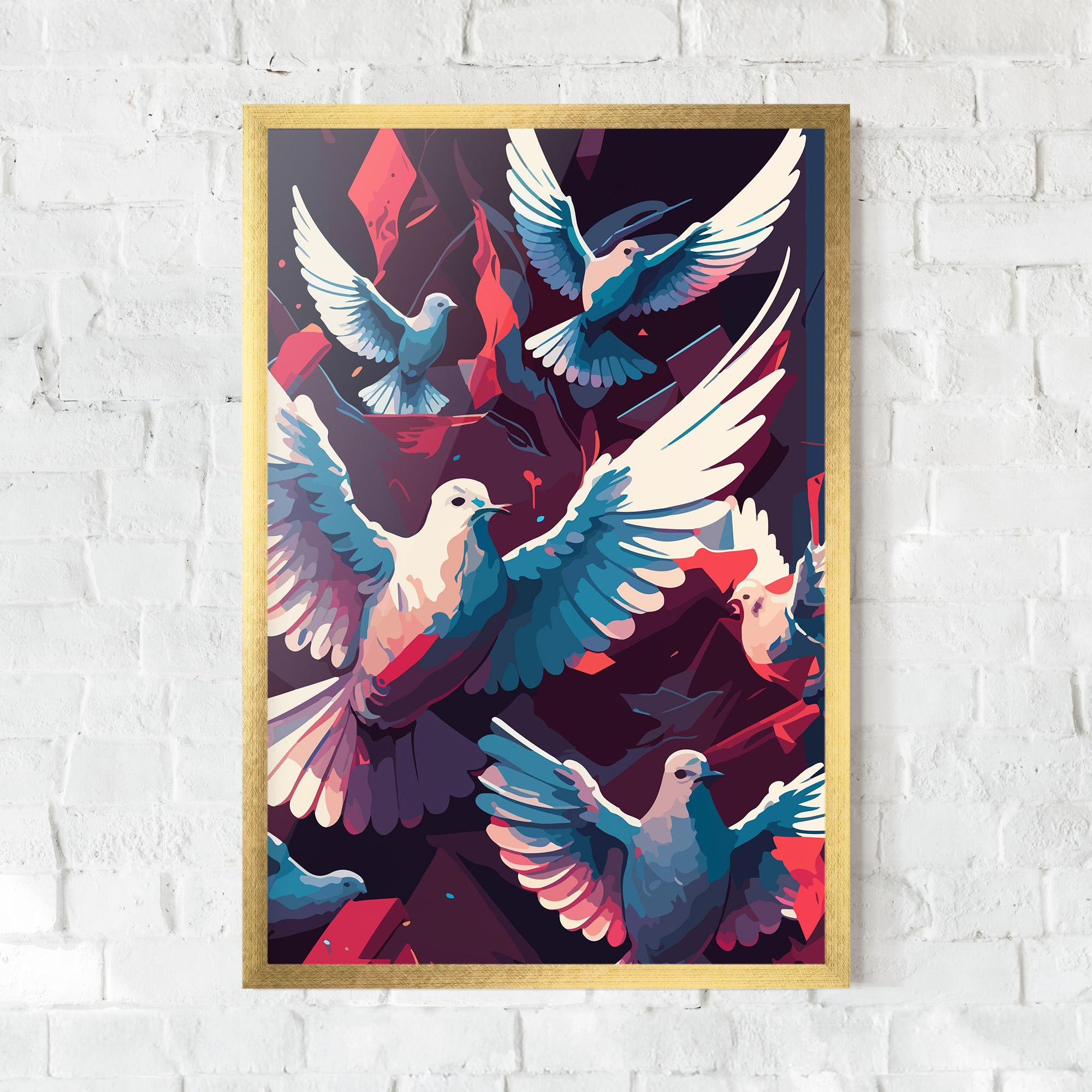Gerahmte Poster Pretty Dove Family mockup 0