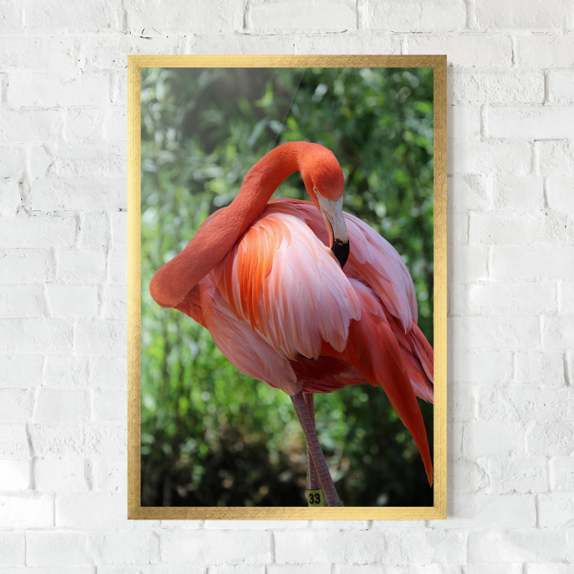 Gerahmte Poster Red Flamingo mockup 0