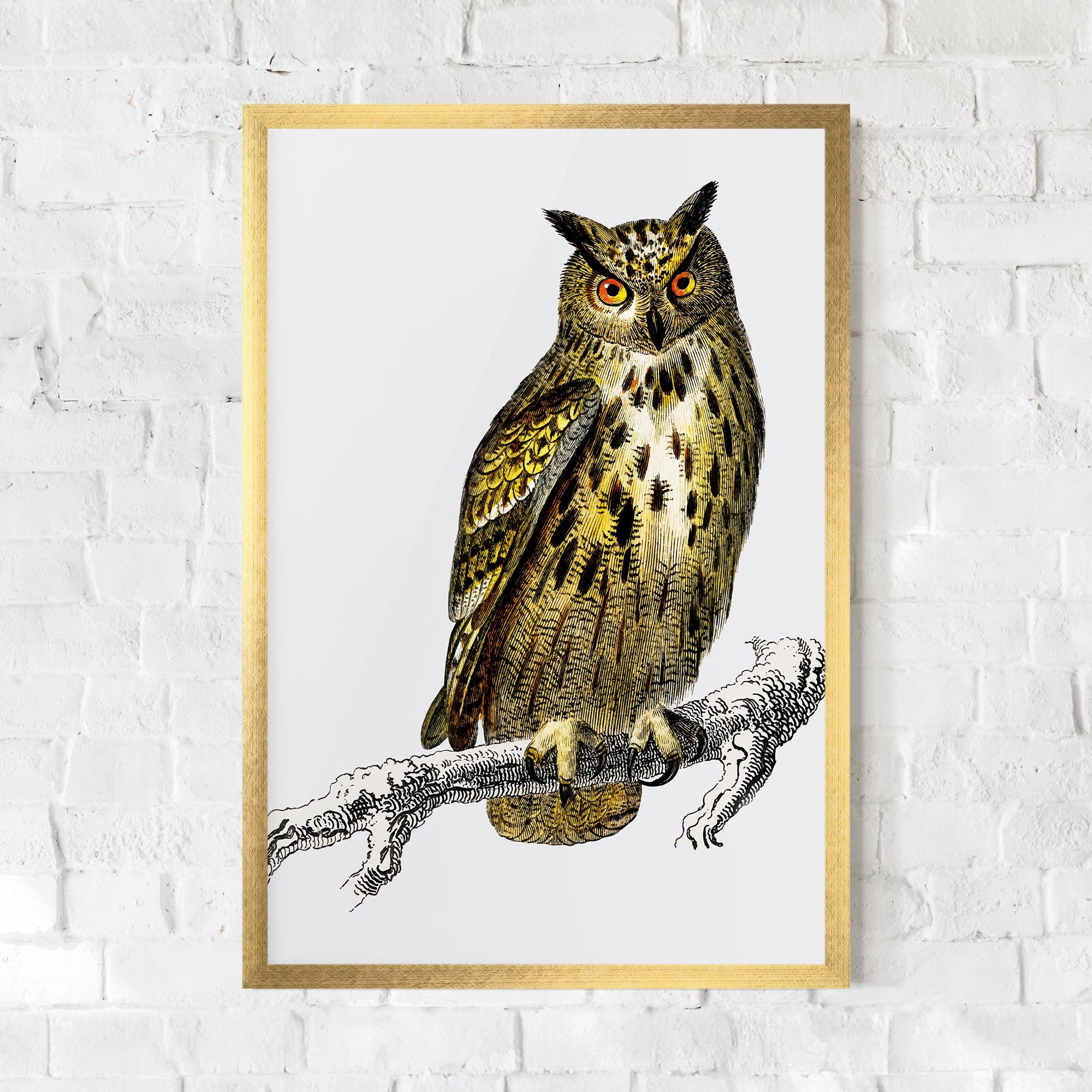 Gerahmte Poster Yellow Owl mockup 0