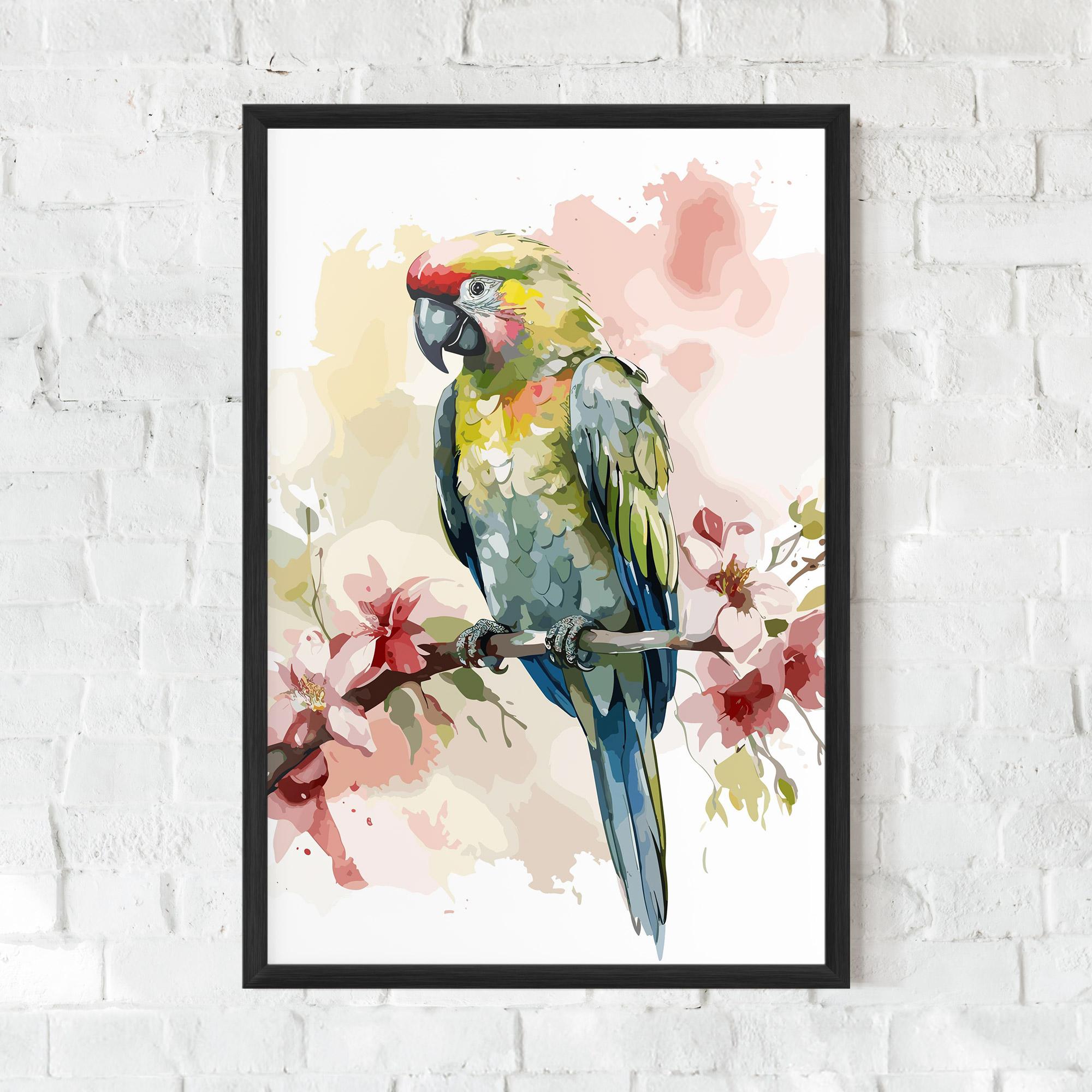 Gerahmte Poster Beautiful Parrot mockup 0