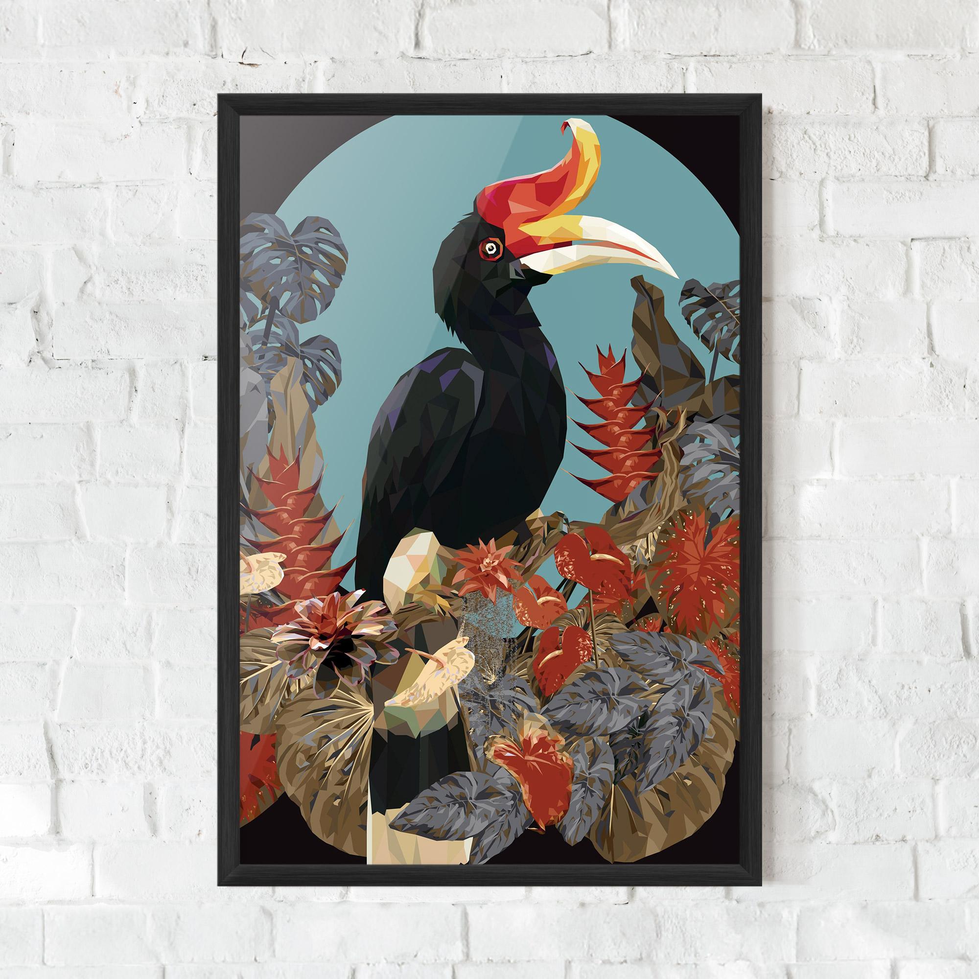 Gerahmte Poster Black Interesting Bird mockup 0