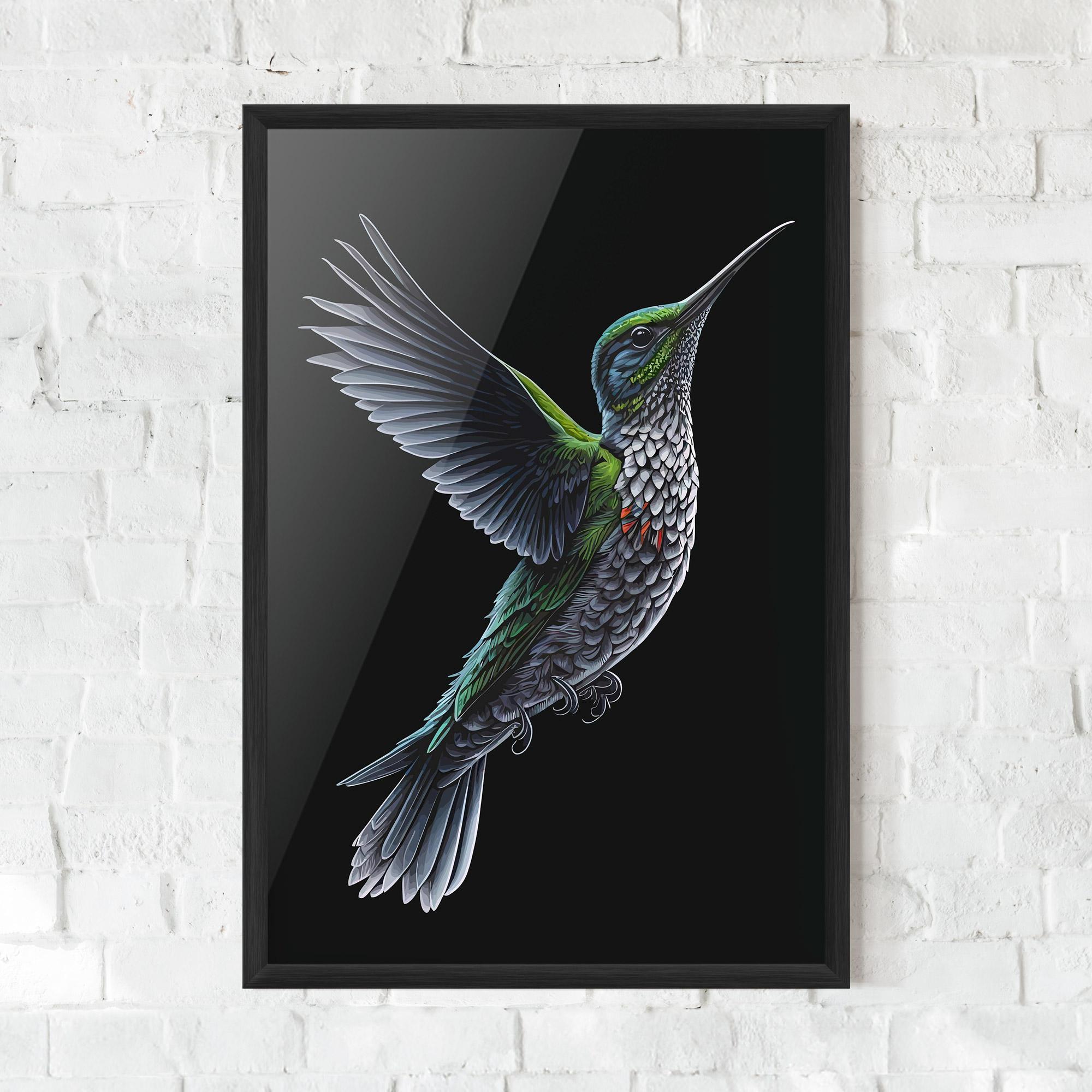 Gerahmte Poster Green Hummingbird mockup 0