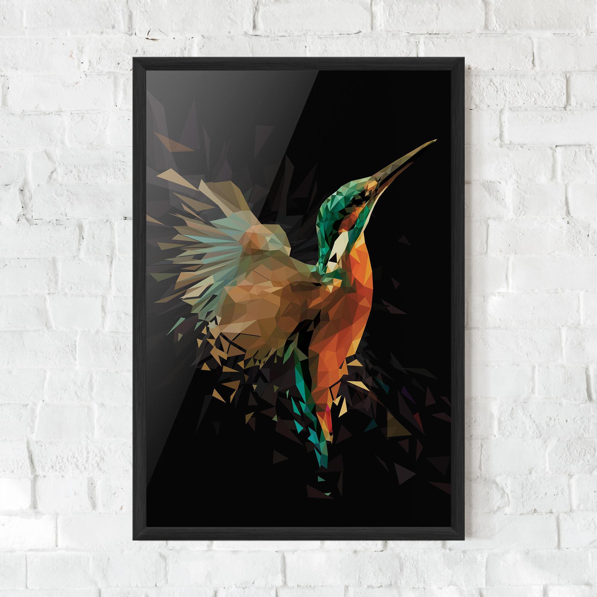 Gerahmte Poster Hummingbird Splash mockup 0