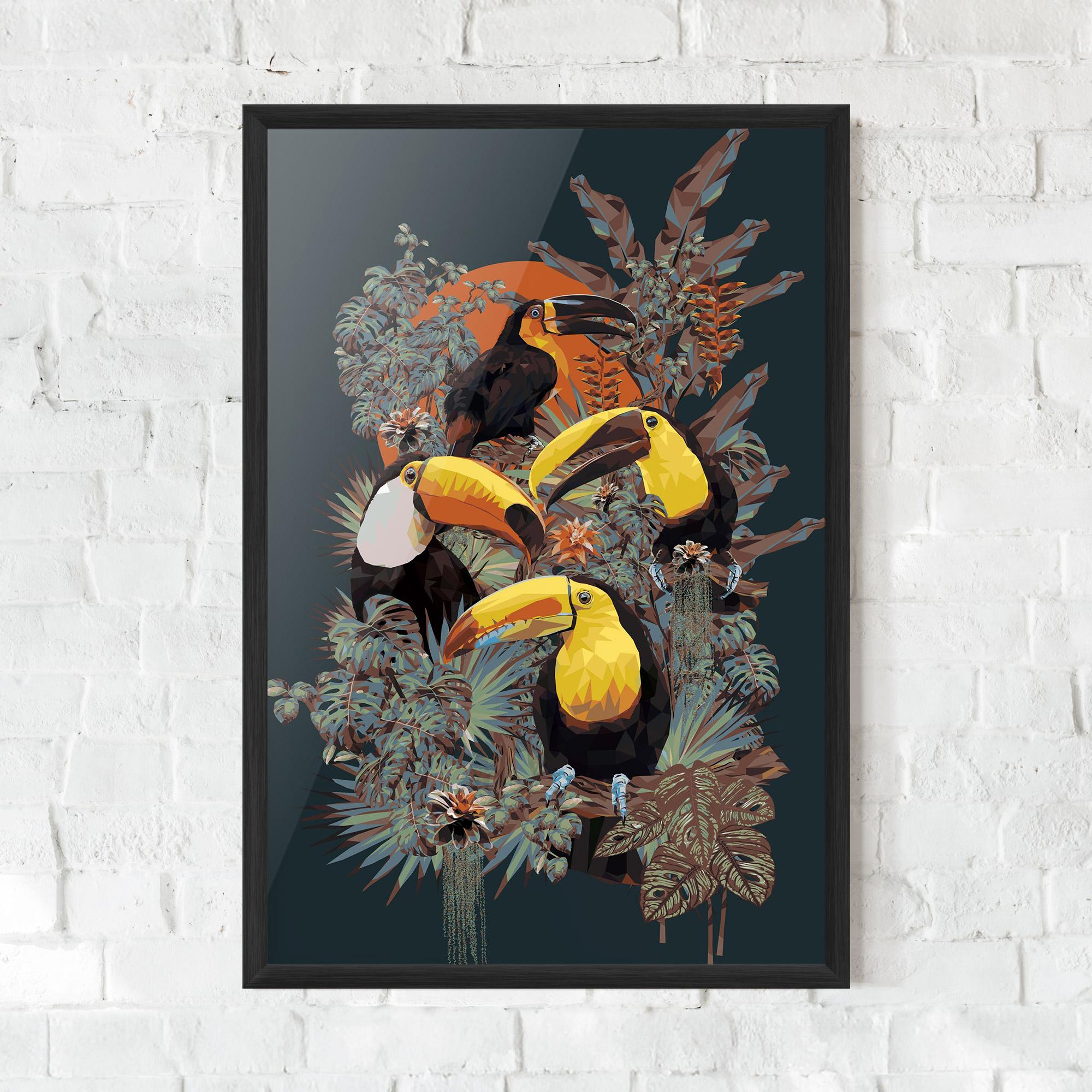 Gerahmte Poster Toucan Birds mockup 0