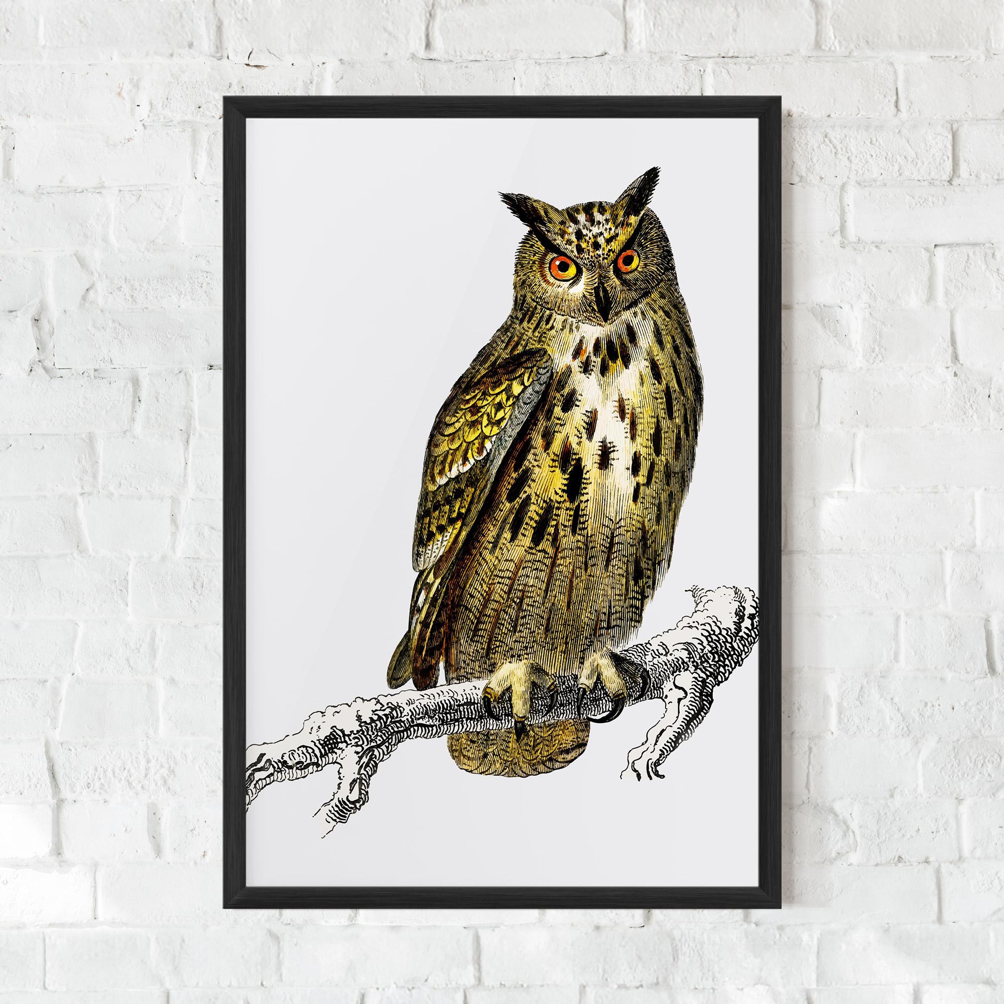 Gerahmte Poster Yellow Owl mockup 0